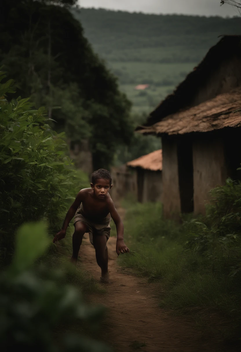 An angry lunatic chasing after people in a village on an island (scenecy: prado, Floresta), espuma na boca com erecoes e machucados pelo corpo, (best quality, 4k, Altas, master part:1.2), ultra-detalhado, (Realistic,fotorrealista,photo-realistic:1.37), horror, vivid colors, Bokeh, atmosfera escura, (close-up extremo na boca), eerie lighting, Terrified villagers fleeing, Chaotic scene, Ruined village houses, (Overcast sky), Floresta enevoada, intense expression, olhar sinistro, Arredores degradados, Anguished villagers, medo nos olhos, (Paleta de cores: tons escuros e sombrios), (Shadows Dramatic), dense vegetation, grama selvagem, (perspectiva elevada), (eerie silence).
