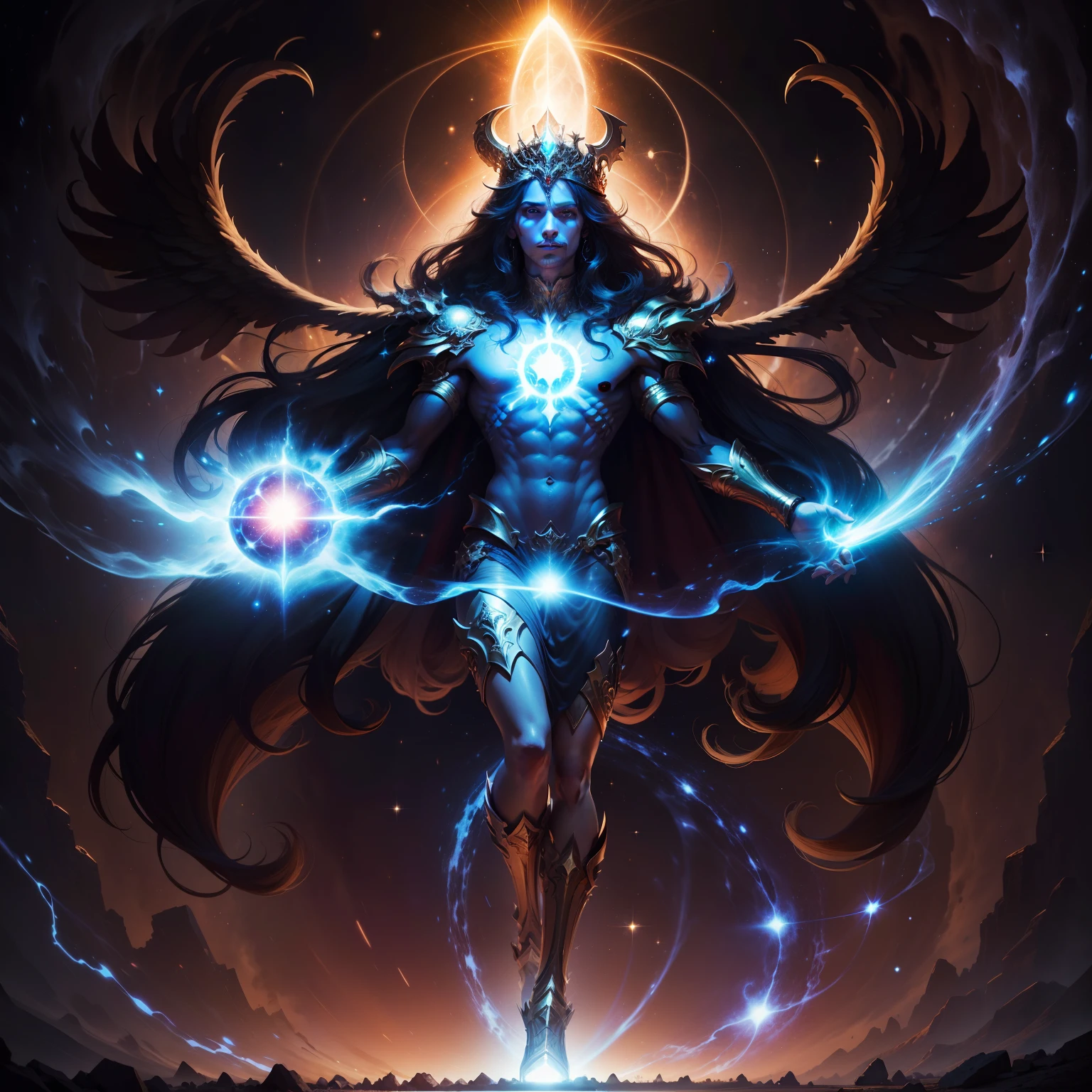 Portrait of an extremely powerful cosmic entity, deus da vida, asas, deus da  luz, humanoide, Beleza extrema, universo, Cosmic Being, Luz branca, manly appearance