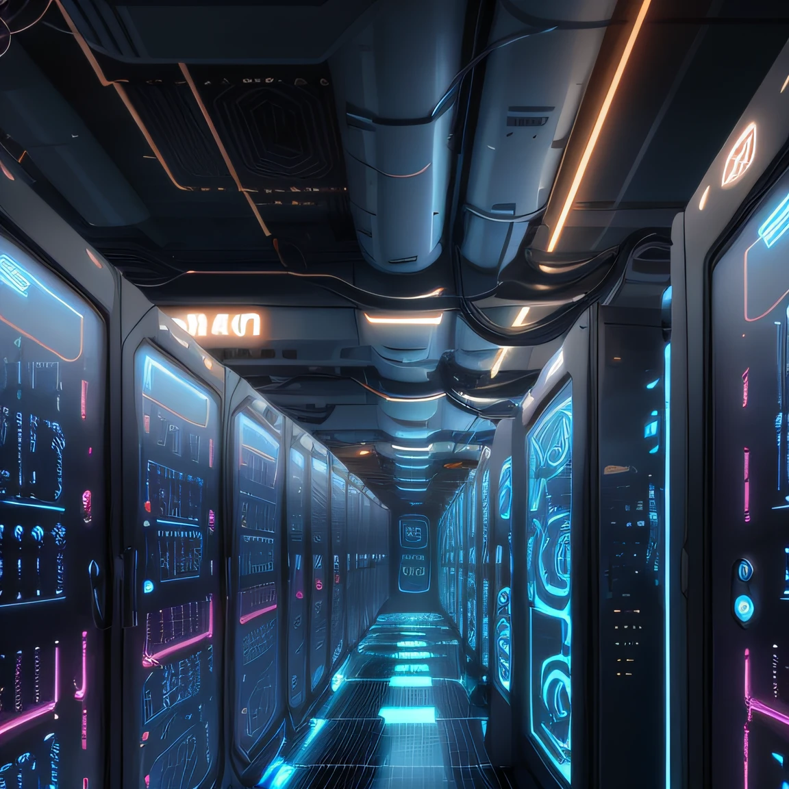 Machine Intelligence Central Mainframe Room Sci-Fi