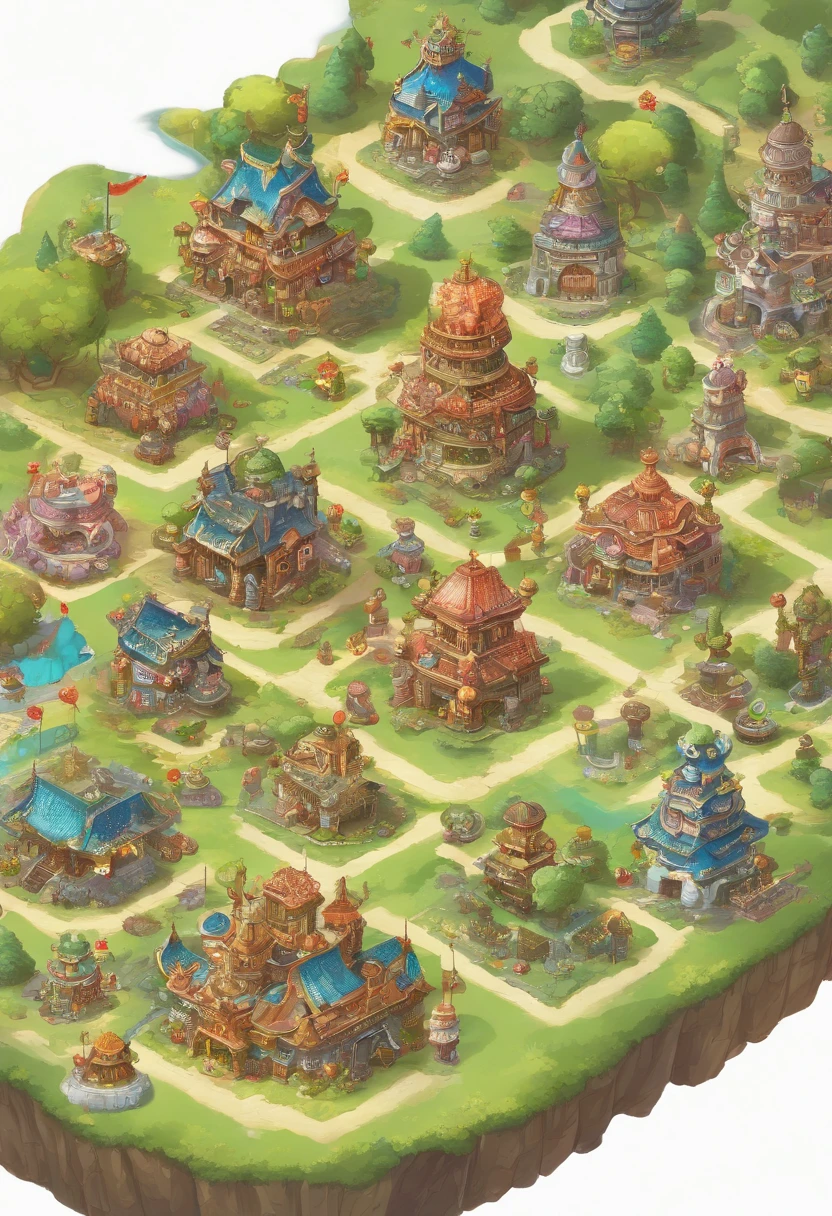 high-level image quality、top-quality、precision、Dentist's Town、发光、kawaii、Monument in the form of a tooth