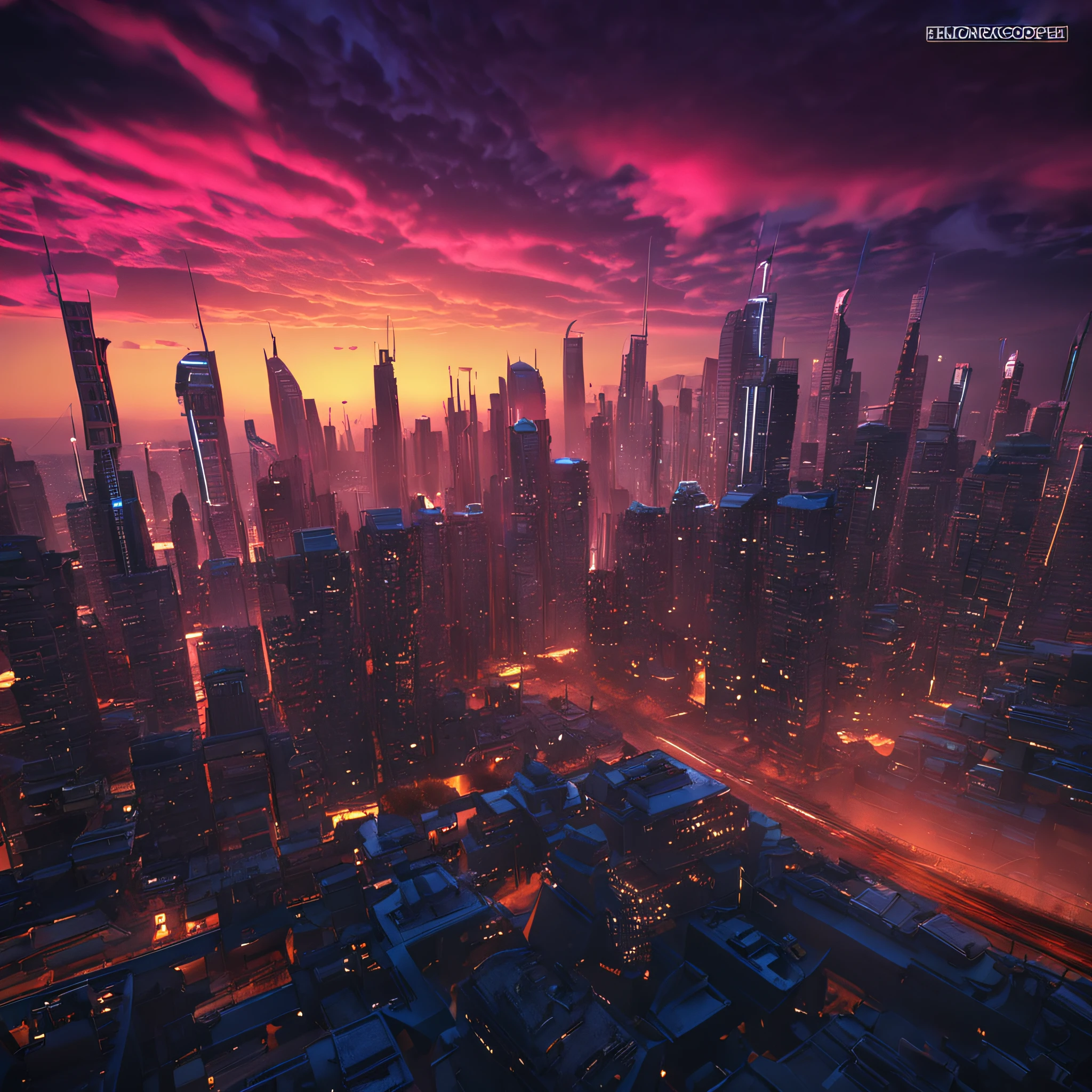 Superb night view A city scape