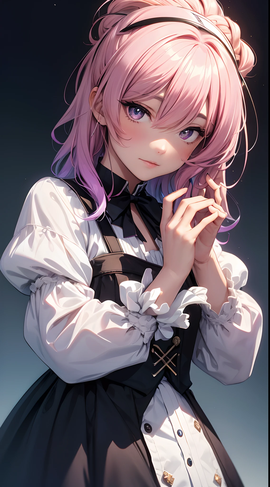 Nouveau, (gradient hair, dutch angle:1.3), grain du film, aberration chromatique, ville, Masterpiece, Best quality, Photo brute, photoreallistic, absurdes, 1fille, mignon, perspective, Tir de cowboy, high resolucion, Ultra detailded, Detailed eyes and face, pupilles pointues, realistic pupils, mise au point nette, 夏天, Nuit,