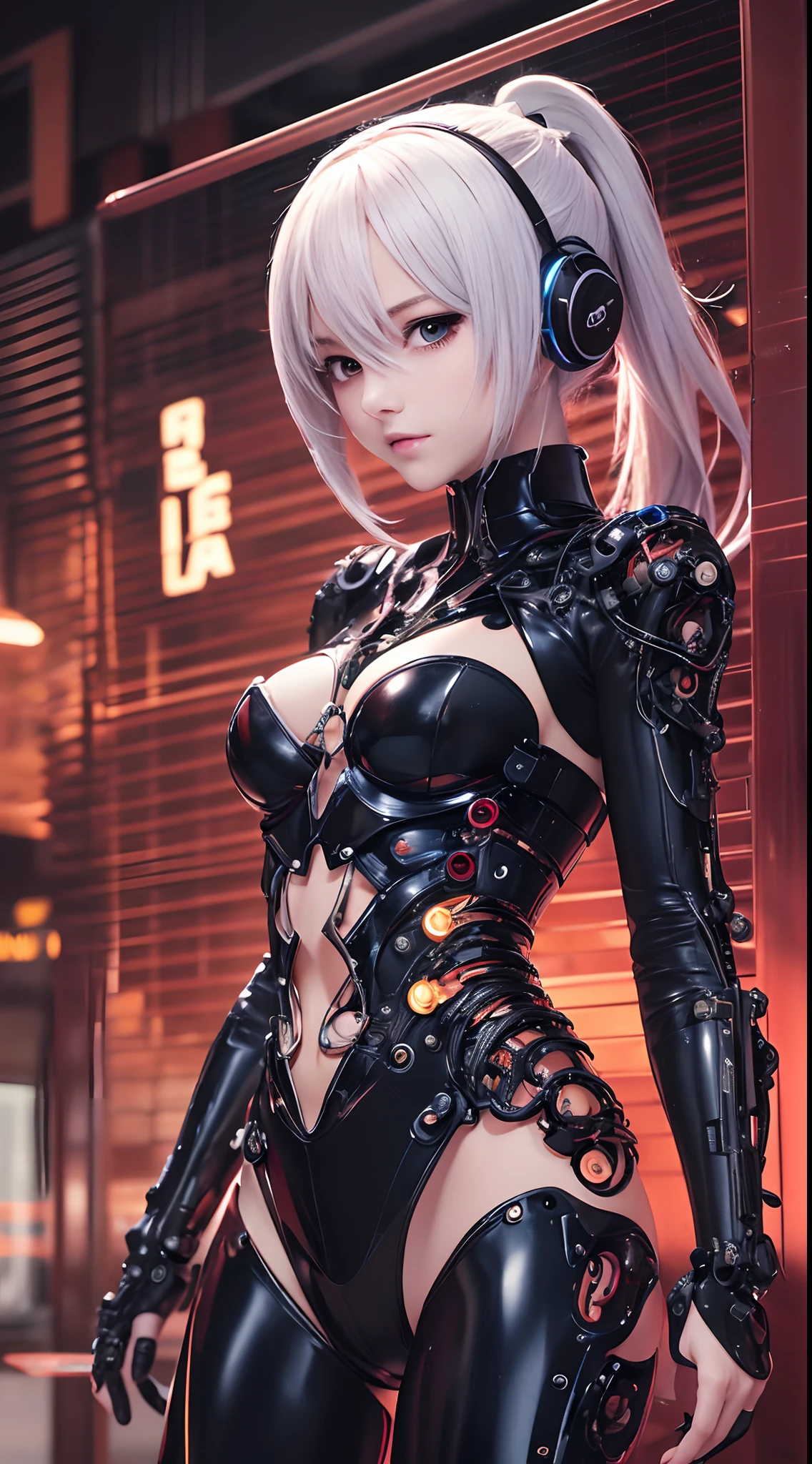 ((Finest quality)),(超A high resolution),(ultra-detailliert),((Best Anime)),sharpnes,Clair,Art with astounding depictions, Electromechanical,(android,Body fused with machine,Mechanical parts exposed from the body,Cables connected throughout the body)