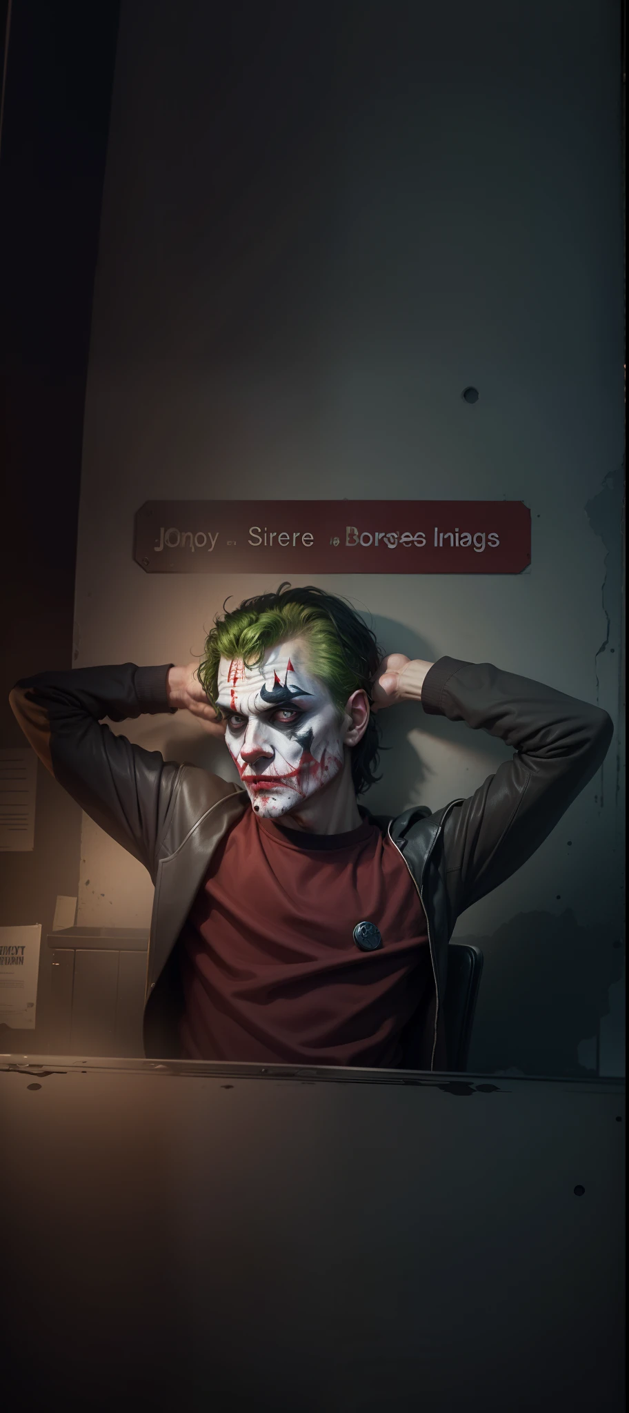 Painted joker man crying because his girlfriend left him for someone else