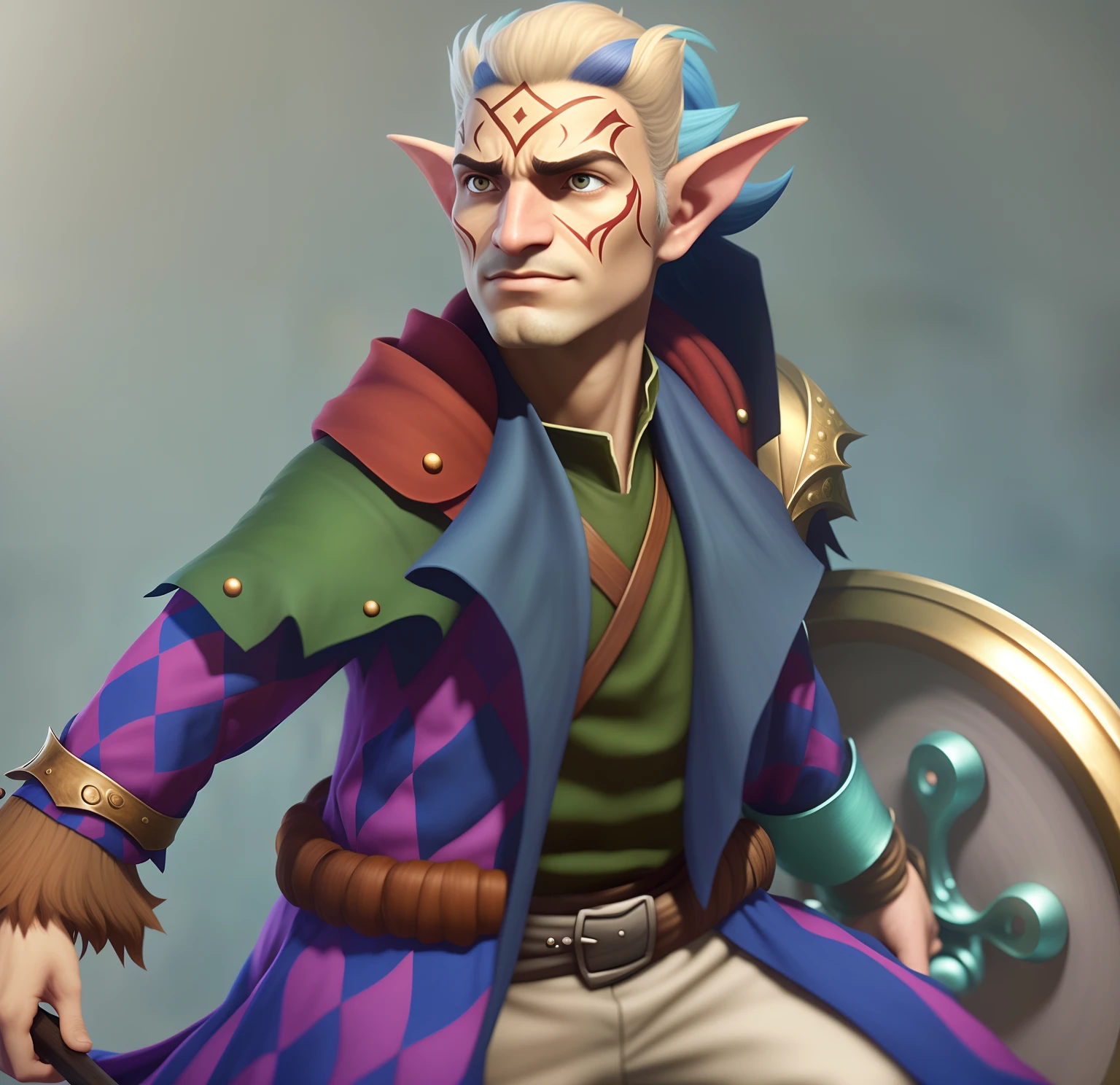 a painted miniature of a male elf thief on a base, in a lost ruin, pmini style, character design, studio lighting, (extremely detailed 8k wallpaper), Intricate, High Detail figurine, Sharp focus, dramatic, photorealistic art <lora:Painted_Miniature_i_v3.0:0.8>