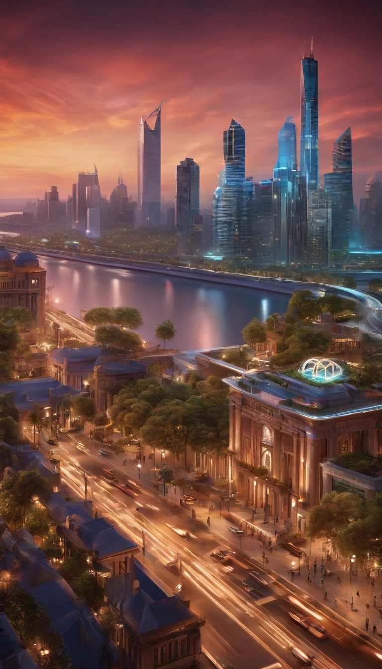Create a technological virtual city where citizens use bitcoin