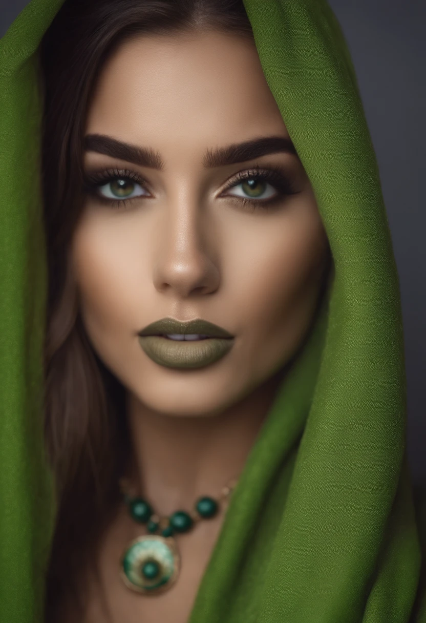 Arafed mulher com uma regata branca e colar, Menina sexy com olhos verdes, Retrato Sophie Mudd, cabelos castanhos e olhos grandes, selfie de uma jovem mulher, Camera eyes, Violeta Myers, com maquiagem, staring directly at camera, Rosto com Artgram, Maquiagem sutil, Great bust photo, olhos verdes penetrantes, em um clube