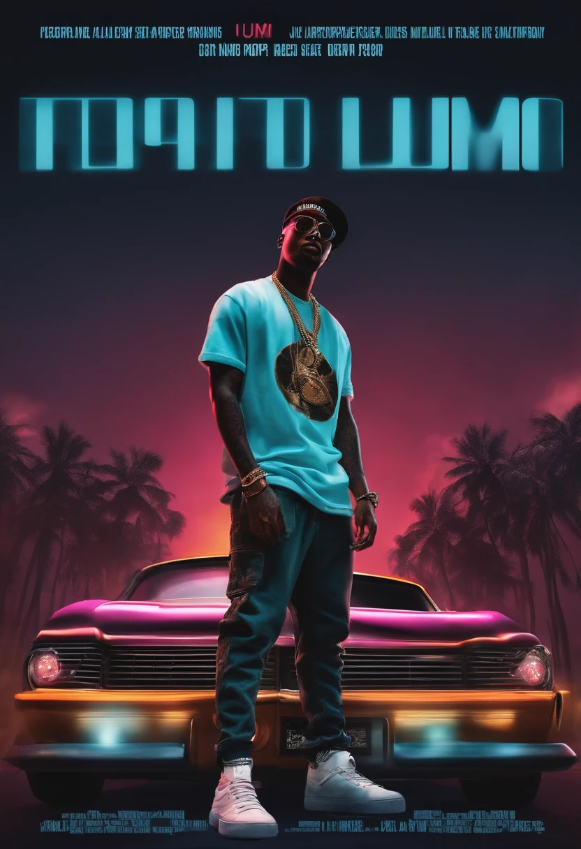 um rapper negro no estilo hip hop em um cenario de filme