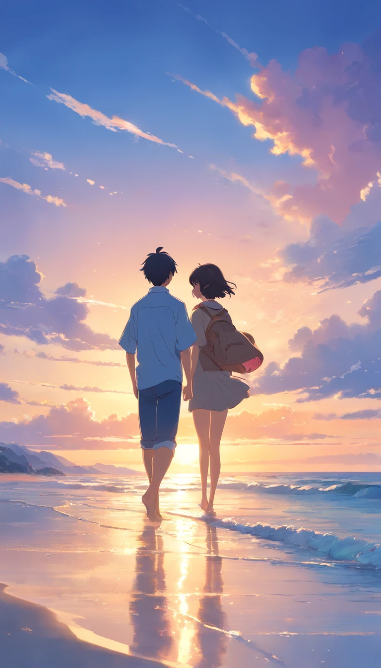 (best quality,masterpiece:1.2),cinematic film lighting,warm and soft lighting,sunset,rolling waves,ocean beach,no human presence