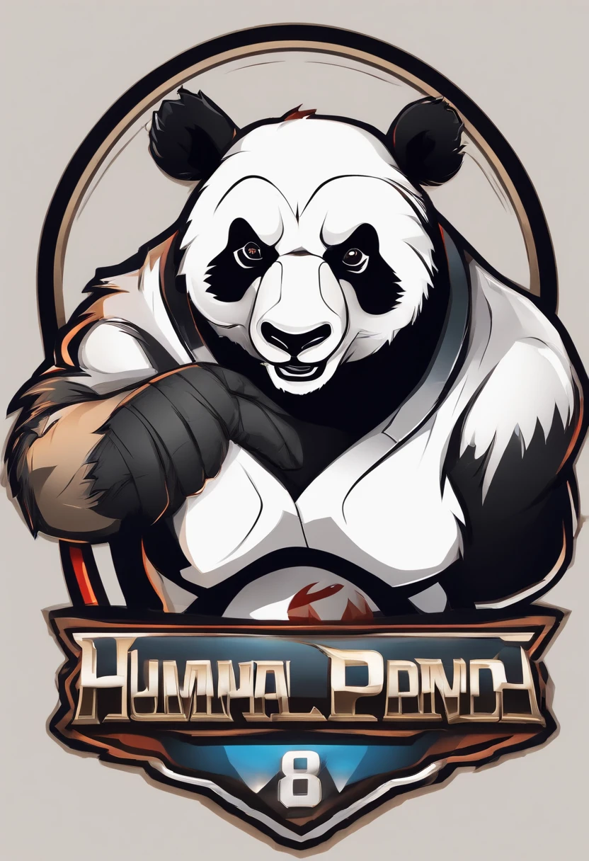 Logo esport, Humanoid panda, muscular body,
