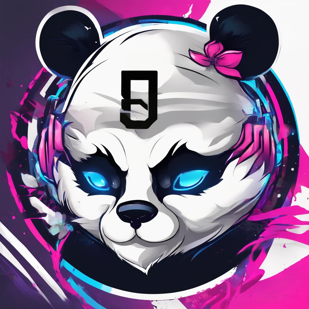 Logo esport, logoté (UltimPanda), Humanoid panda, muscular body