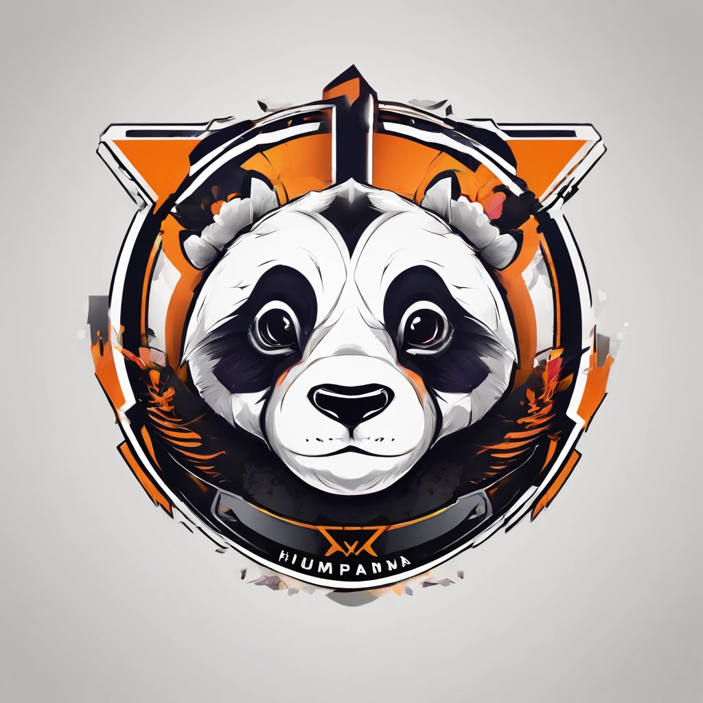 Logo esport, logoté (UltimPanda), Humanoid panda, muscular body