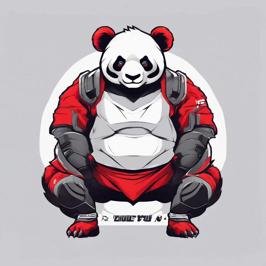 Logo esport, logoté : PANDA, Humanoid panda, muscular body