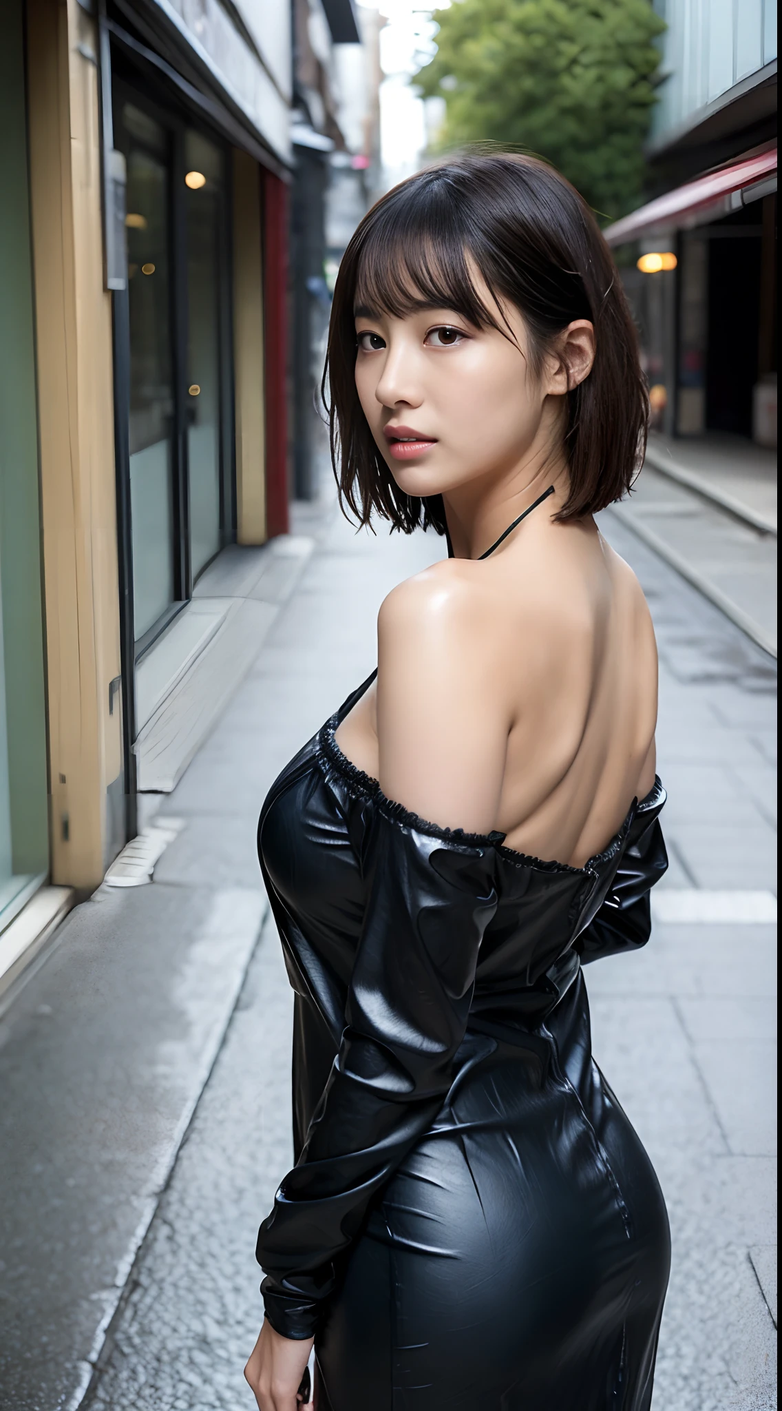 woman posing for a photo, (side_view_perspective:1.3),(wearing cut_out_dress:1.3),
good hand,4k, high-res, masterpiece, best quality, head:1.3,((Hasselblad photography)), finely detailed skin, sharp focus, (cinematic lighting), collarbone, night, soft lighting, dynamic angle, [:(detailed face:1.2):0.2],(((5 stars hotel))), outside,