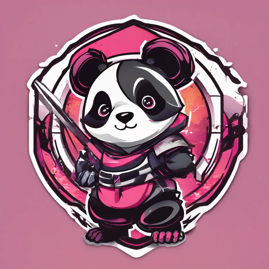 Logo esport, logoté : PANDA, Humanoid panda, muscular body