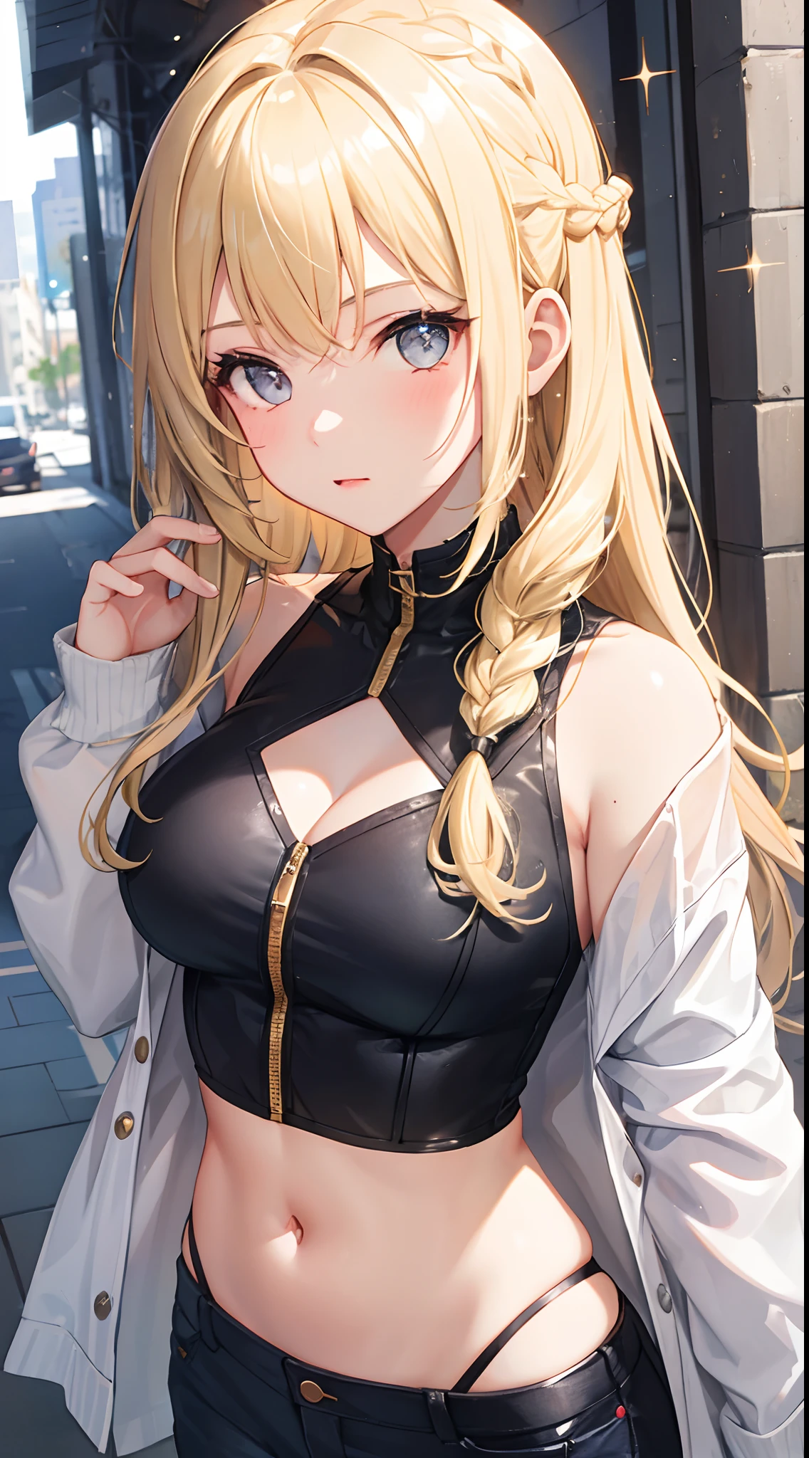 Makima with sexy long undercut blonde hair