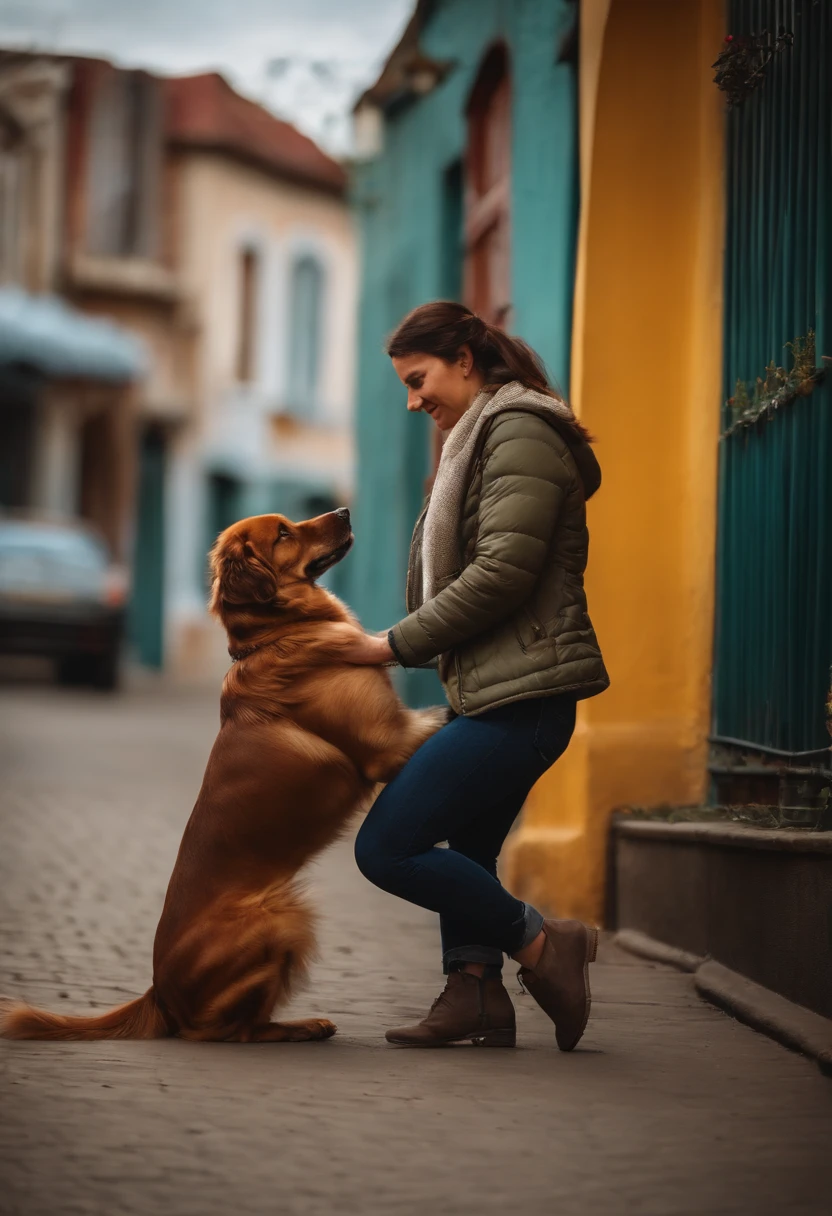 Photograph of a dog and its owner with a great connection
