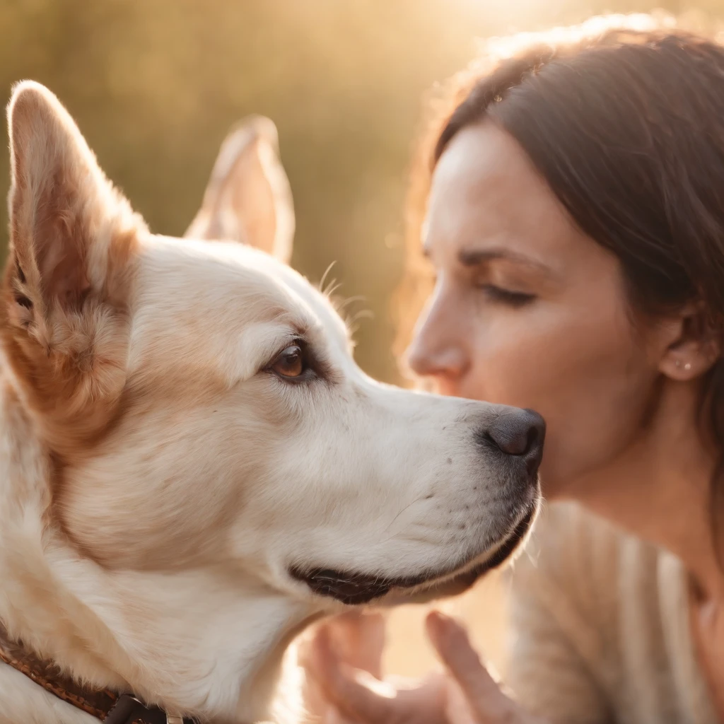 A Labrador dog sitting next to a girl and the girl hugs the dog. Cinematic, realistic, adorable 8k UHD
