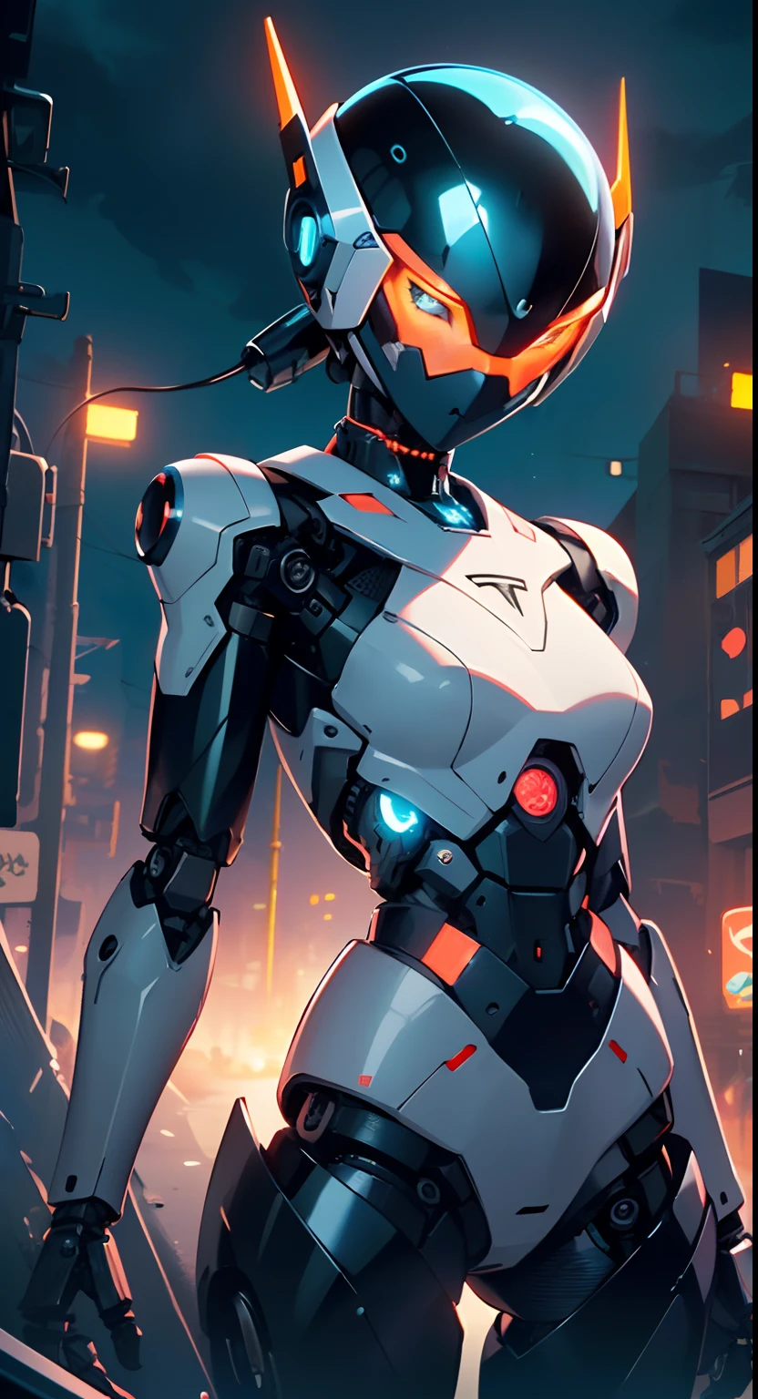 (((girl robot))),assaultron, itrobo2022, 1girl,robot,humanoid robot,robot joints,joints,black robot helmet,black armor,head-mounted display,humanoid robot,white robot joints,one-eyed,white joints,no humans,((black armor)),wide hips,curvy,mechanical arms,crotch plate,science fiction,post-apocalypse,outside,large breasts:1.4,

reelmech,cyborg girl,(cyborg girl:1.5),
android,((mechanical robot girl)),

(((doll))),((((black skin,doll joints:1.5,mechanical hands:1.5,black armored dress,tesla coils,mechanical doll:1.5,Body of a machine,black metallic skin,ball joint,no facial features,cyborg:1.5,robotic parts,robot)))),(((lustrous skin:1.5,plastic glitter skin,exaggerated shiny skin,illuminated skin))),(Mechanical joints: 1.4,Mechanical limbs),

lot of rgb,(spider lower abdomen),

(((nsfw))),

motorcycle black helmet,(wearing head-mounted display that is chunky and hi-tech with neon lights:1.2),corporate logos,complete black helmet,no face,black body,black skin,black robotic body,((((technological face mask,Cybernetic_Jawless, black mask)))),

(dynamic pose:1.0),solo focus,embarrassed,(centered,scale to fit dimensions,Rule of thirds),

cyberpunk city by the ocean at night, with bright neon signs and dark stormy clouds and puddles,

High resolution, sharp focus, (ultra detailed, extremely detailed), (photorealistic artwork:1.37), 8k wallpaper,((synthwave background theme)),(((vibrant colors,))),(intricate),masterpiece,(best quality),synthwave neon colors,