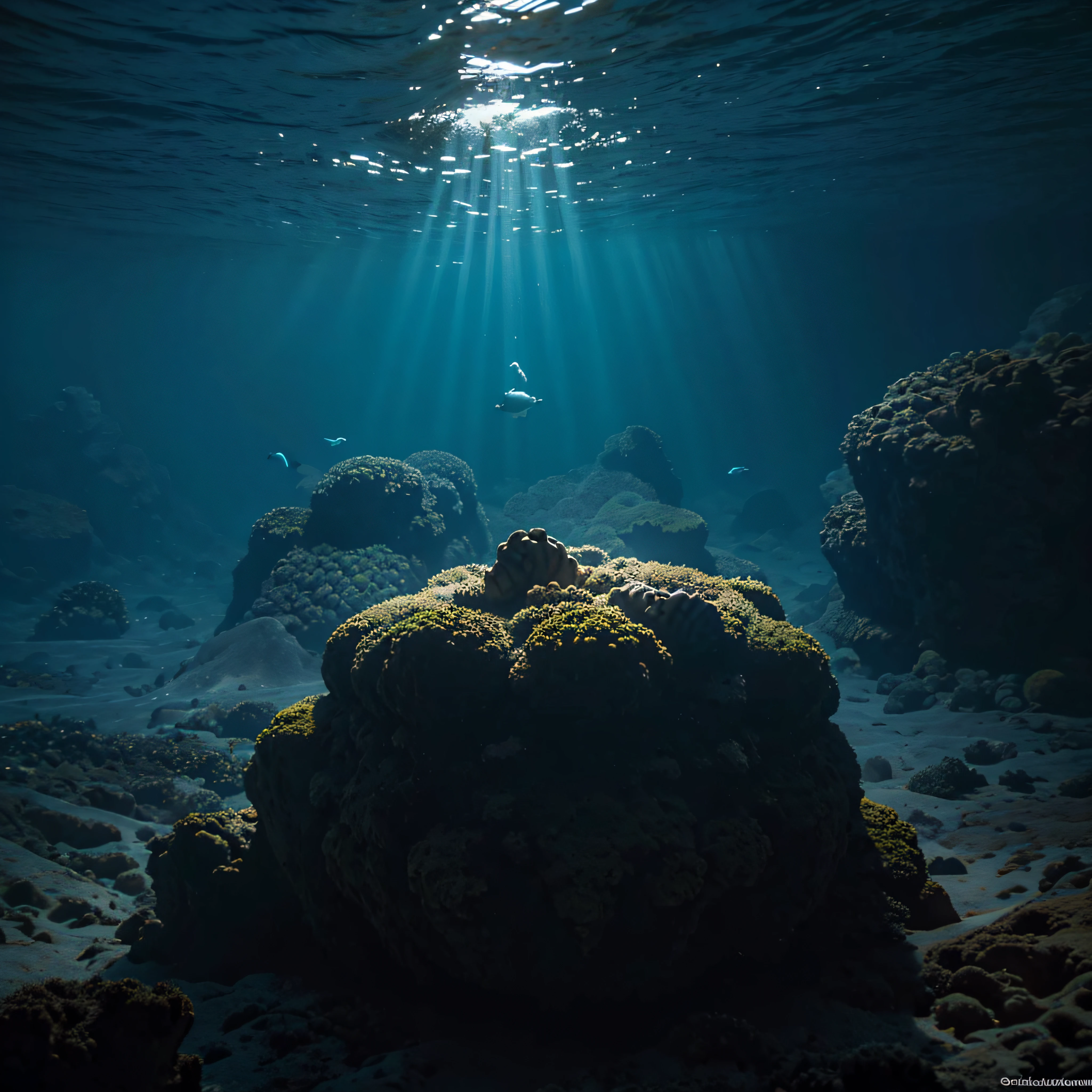 (extremadamente detallado, obra maestra, La mejor calidad, Under the Ocean), Estilo oscuro, volumetric illumination. textura de babosa, piel de caracol. ahogados flotando de fondo. Rococo composition.