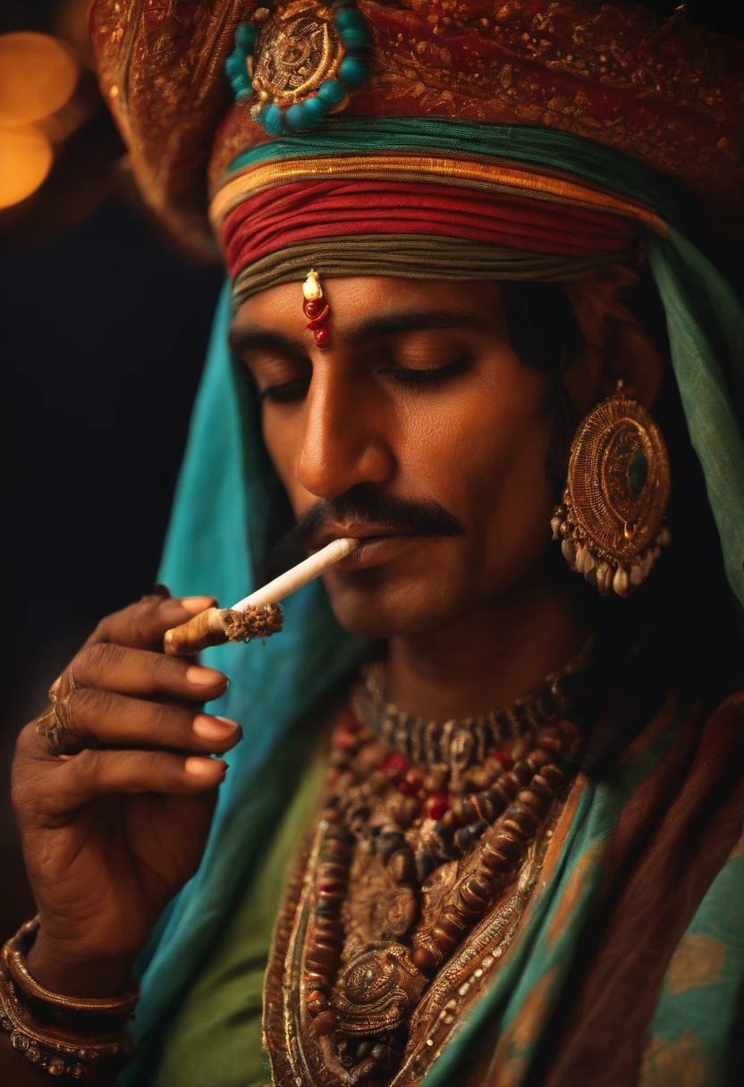 Indian smoking a joint
