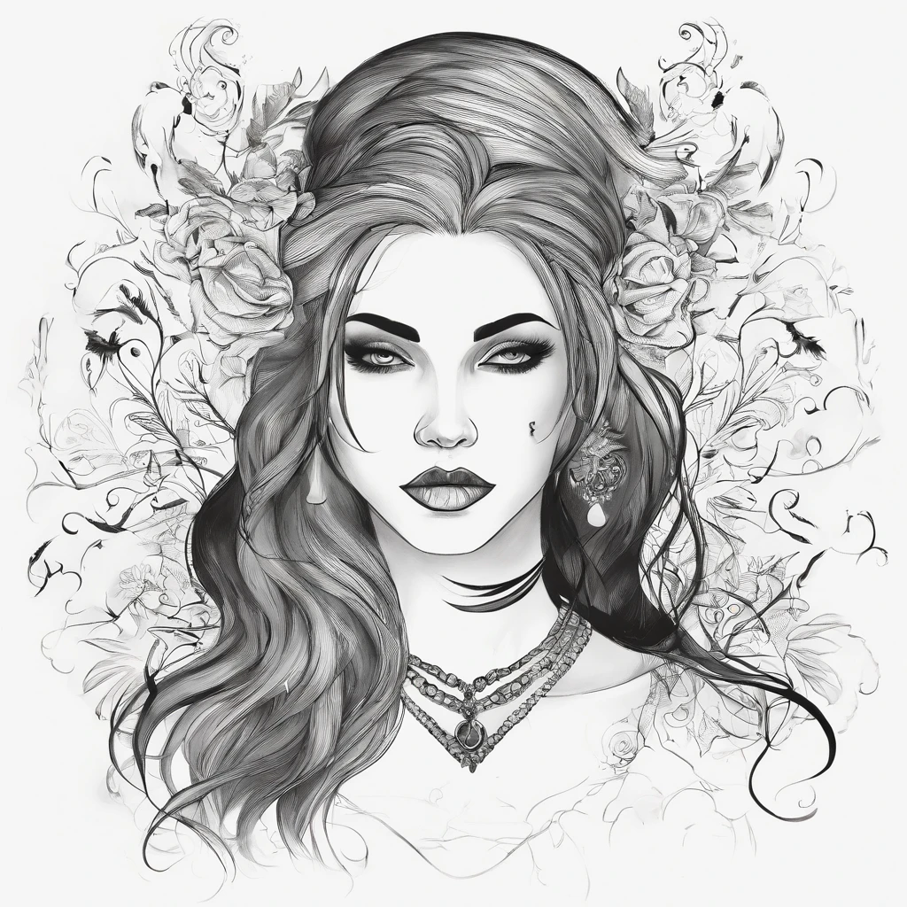 Design a coloring page featuring an Anime Goth Girl in an expressive pose. Her style should reflect goth elements such as dark clothing and bold makeup, while her expression reveals her characteristic nonchalance. The simplicity of the line art should create an uncluttered and minimalistic aesthetic. Fill the page with the character, without incorporating additional elements to ensure the focus remains on her, while offering the opportunity to experiment with a broad spectrum of colors. This simplistic and clean design will attract those who appreciate the minimalist art style and anime goth culture --ar 2:3 --v 5 --q 2 50. --s 2