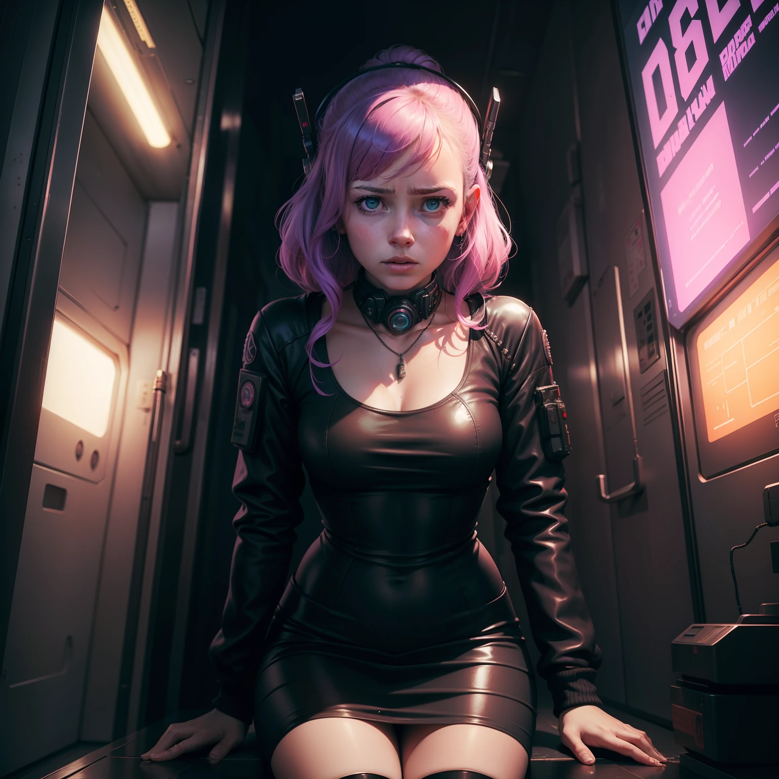 The girl makes people pity the queen-style sci-fi cyberpunk despair