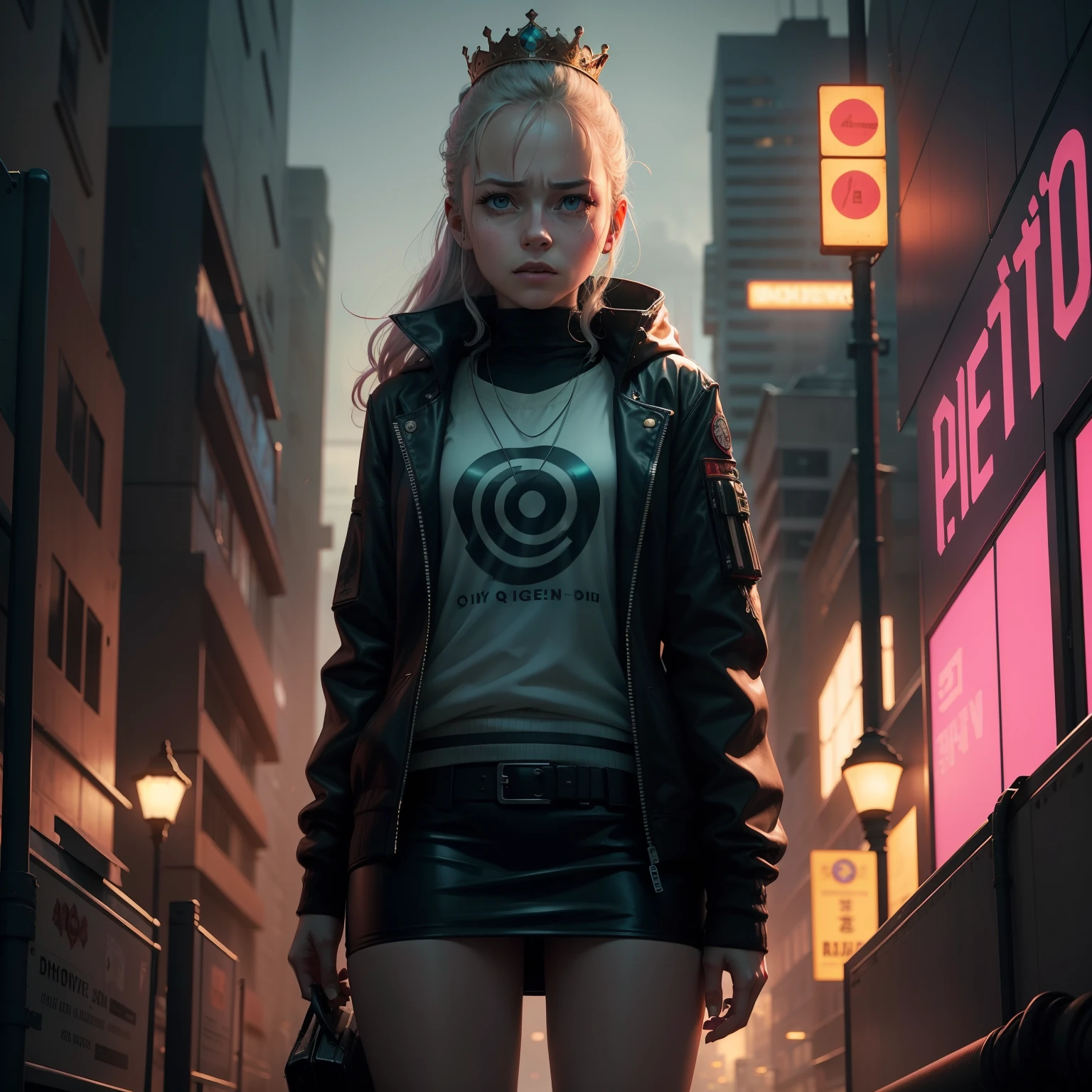 The girl makes people pity the queen-style sci-fi cyberpunk despair