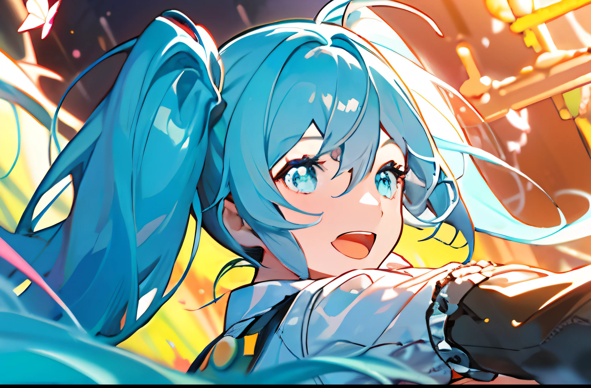 1girl in,Alone,Single,Solo,only one,One character,(((Personage as the main perspective))),(((characters in the middle))),((masutepiece)),((Best Quality)),(Ultra-detailed),(Illustration),Clear margins,Alphonse Mucha,the Extremely Detailed CG Unity 8K Wallpapers,((extremely delicate and beautiful)),(Dynamic Angle),Enchanted forest at night illuminated by glowing mushrooms,((Tindall Effect)),(Fluorescent mushroom forest background),1girl in,(arms behind back),(Beautiful detailed eyes),Cute pink eyes,Golden pupil,Detailed face,Upper body,White Dress,messy floating pink hair,disheveled hair,Focus,(beautiful water),River,Flying butterfly,Sunlight,shine,Chiaroscuro,Ray-Ban_tracing,(Painting),[[[[[[8k artistic photography]]]]]],