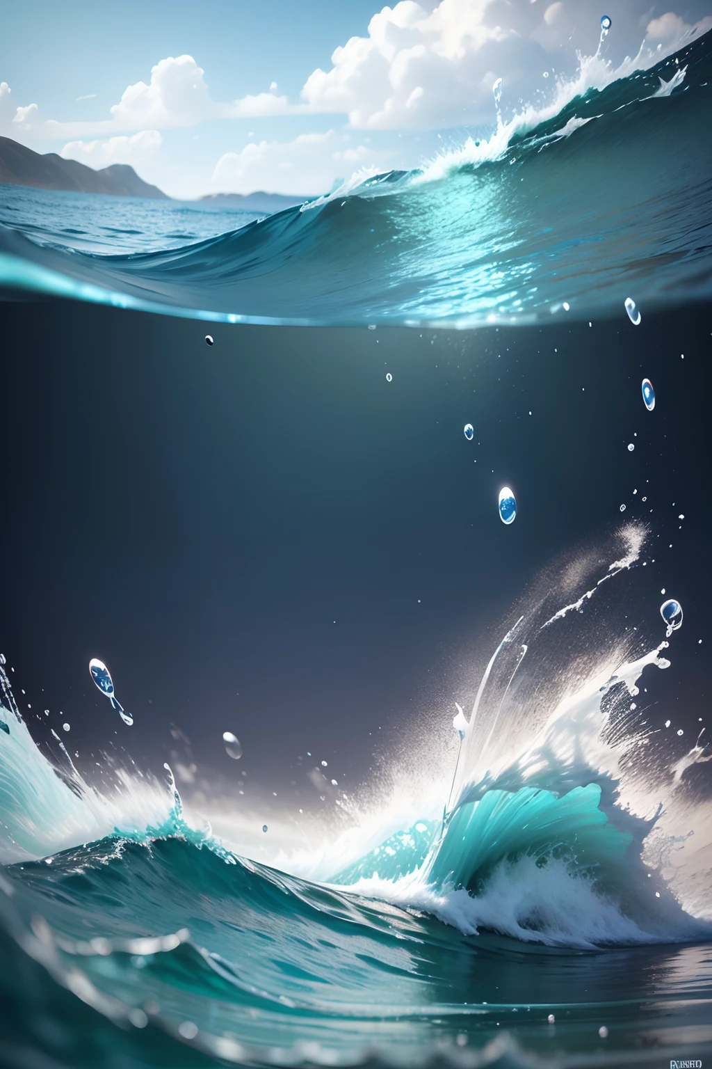 particulas de agua se movendo no ar, 4k, ultra realista