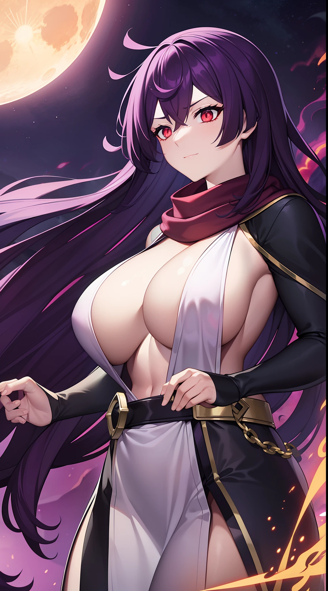 Outrageous resolution+++、​masterpiece++、top-quality++、ultra-definition++、ultra-definition++、4k++、8k++、from side、（Background Focus）++、Sexily dressed woman casts a spell of a black knight with huge breasts fluttering a red scarf with flame eyes fighting with black armor and black sword and purple flame on a moonlit night destroying a city、Rune of a black knight with huge breasts who wears purple flames on a moonlit night with black armor and black swords, and a red scarf with flame eyes.、The magic of a black knight with huge breasts who wears purple flames on a moonlit night with black armor and black sword and red scarf with flame eyes、A black knight with huge breasts who wears black armor, black sword, purple flame on the moonlit night flying above and fights with a red scarf with flame eyes、Brown-skinned, muscular busty mature dwarf living in a volcano wears a blacksmith apron and wields a blacksmith hammer、A goddess of a huge breasts black knight who wears black armor and black sword and purple flame on a moonlit night and wears a red scarf with flame eyes、detailed fantasy art、fantasy art style、Blake Brown skinned muscular big breasts mature woman dwarf living in beautiful ancient volcano wears blacksmith apron and wields blacksmithing hammer witch、A queen of black knights with huge breasts who wears black armor and purple flames all over her body on a moonlit night and wears a red scarf with flame eyes.、Fantasy Art Behans、A black knight sorcerer with huge breasts who wears black armor and black sword and purple flame on a beautiful moonlit night and wears a red scarf with flame eyes、A black knight sorcerer with huge breasts who wears black armor and black sword and purple flame on a beautiful moonlit night and wears a red scarf with flame eyes、Colossal breasts black knight shards fluttering with red muffler with flame eyes fighting with full body black armor and black sword and purple flame on a shiny floating moon night、A huge breasts black knight magic circle t