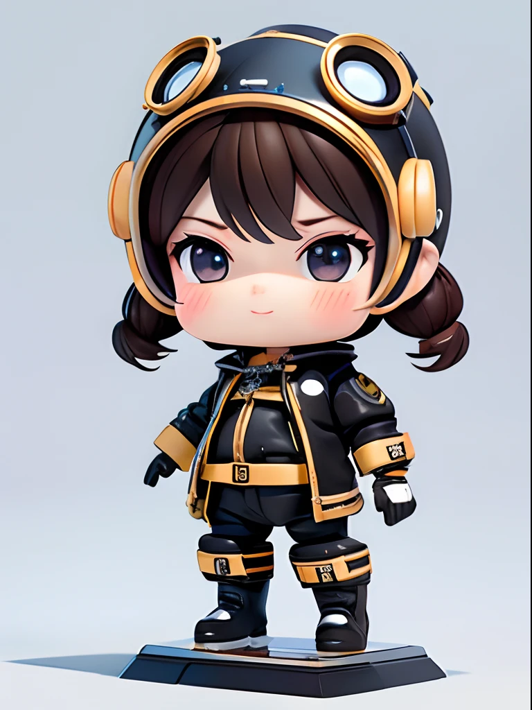 charact: boy, Short brown hair, Black eyes, Helmet wearing a mechanical jacket with gears and brown boots, Different angles, Different Perspectives, Fantastic ladybug style, character sheets, White background -- 3:2, Character styling,Pop Mart's super cute little boy chubby face, Chinese style, full bodyesbian, Clean background, Studio light, Hyper-detailing,。.3D, c4dblender, OC renderer, Ultra HD, 。.a 3D render, model, a blind box toy, Smooth and delicate, Clean background,。.a 3D render, Extreme detail, 8K, Extreme clarity, High sharpening, Ray tracing, particle fx, Studio lighting, The Rembrandt effect, HD quality, High-definition color contrast