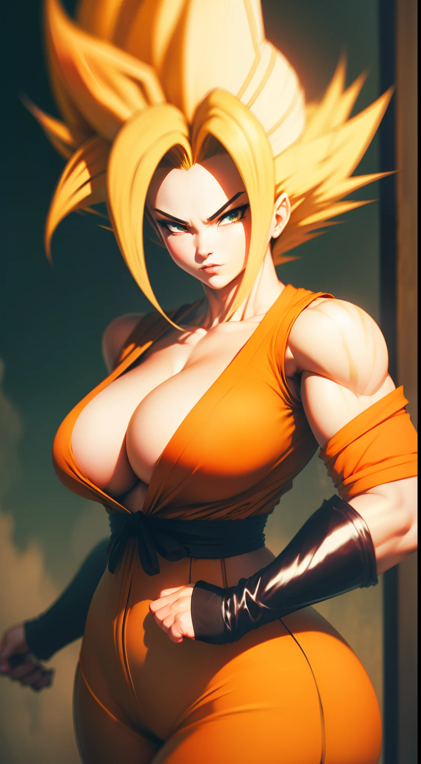 Mulher super Sayajin roupas de Goku nsfw