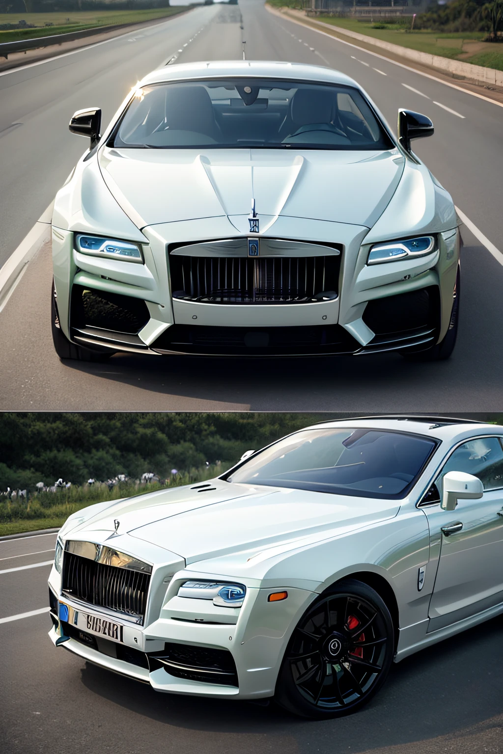 crie uma lateral de carro mais moderna possivel, se baseando no rolls royce, that is not the same as the current versions, e sim mais modernos