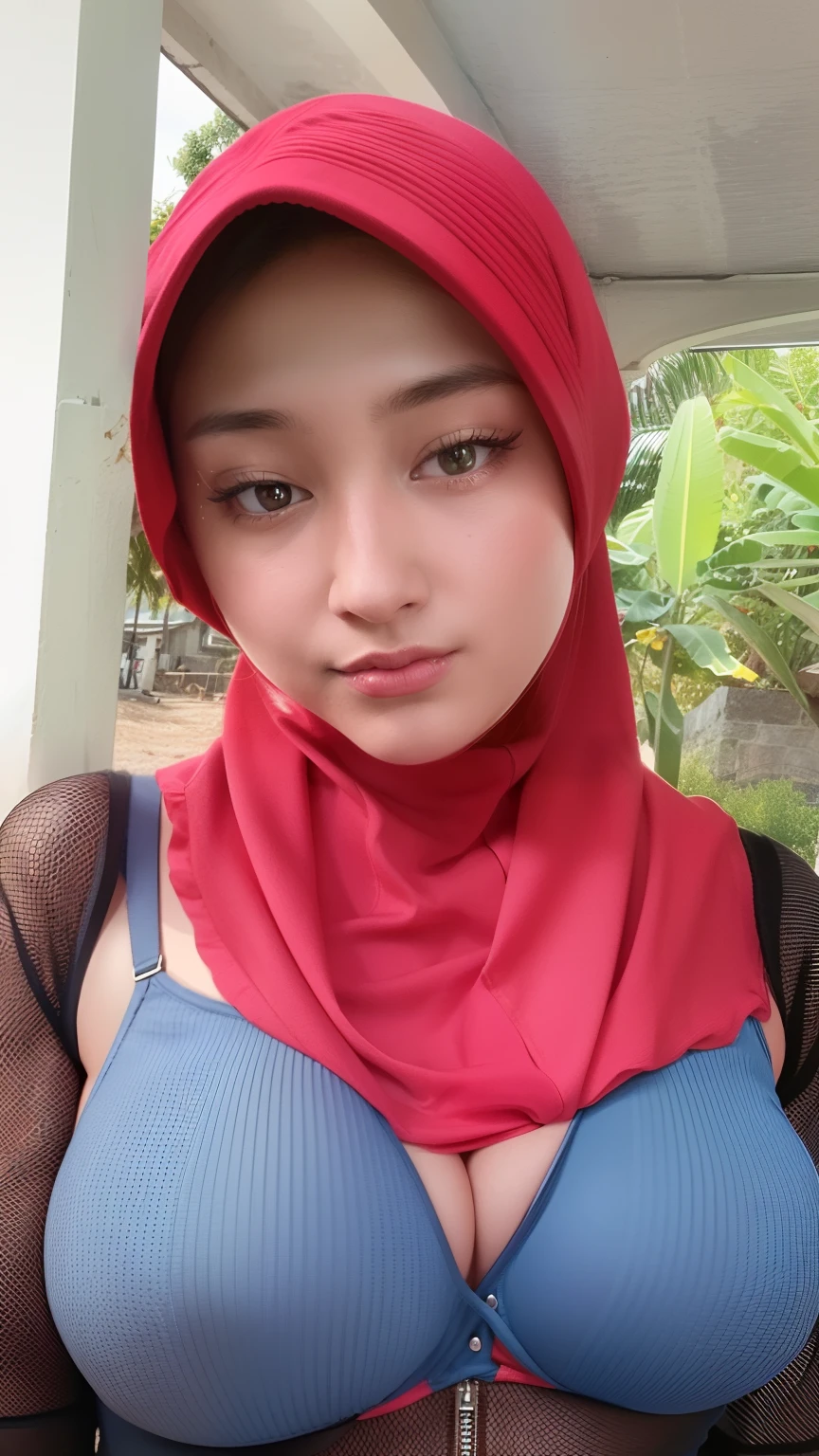 (Large C breast: 1.6), sexy breast, cleavage, (hijab), (open front clothes: 1.3), sexy bra, real skin, realistic skin, real breast, realistic breast, detailed skin features, detailed clothes features, body proportions, voluptious body, realiatic, ultra-detailed,