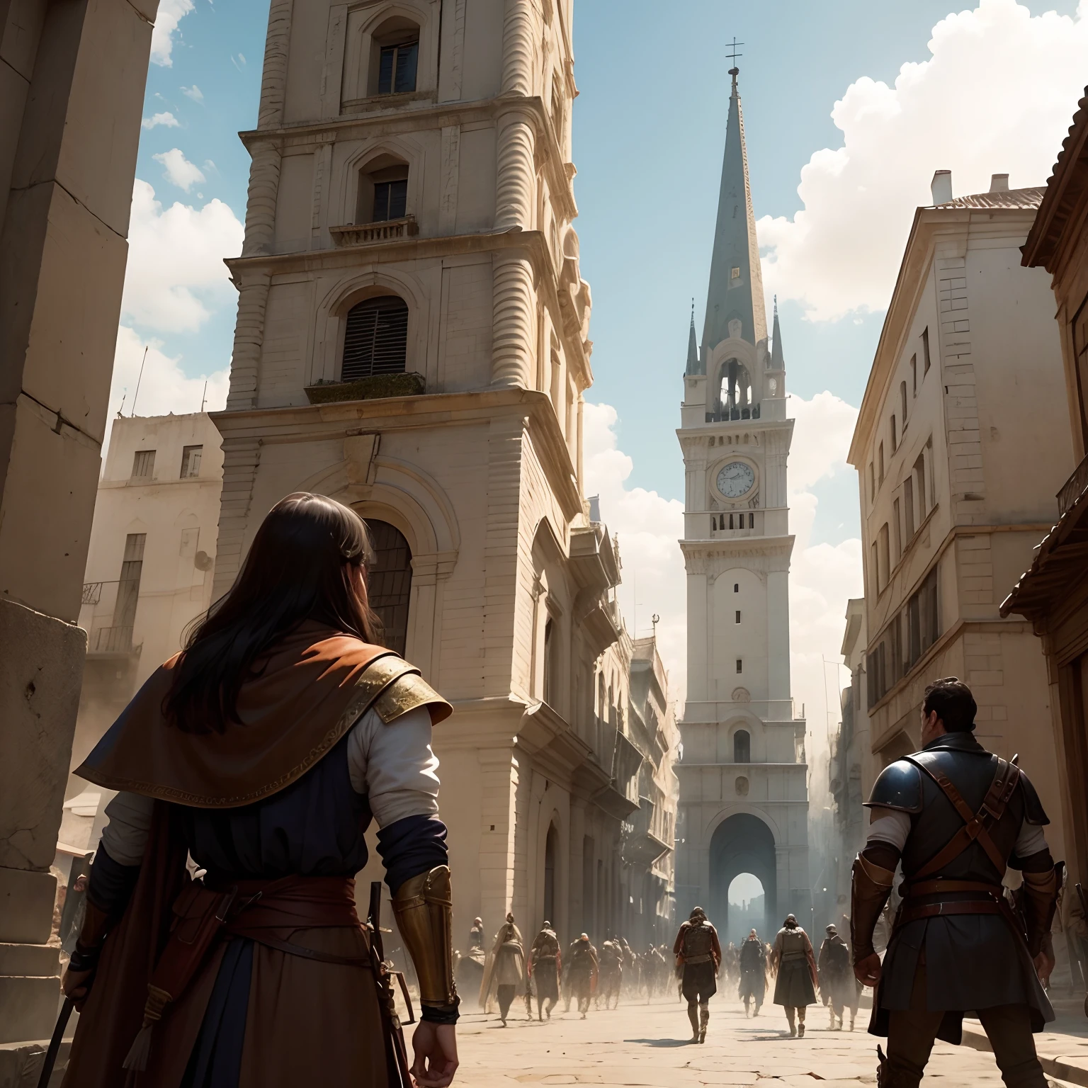 la rueda del tiempo serie escenas de batalla en la torre blanca de la ciudad