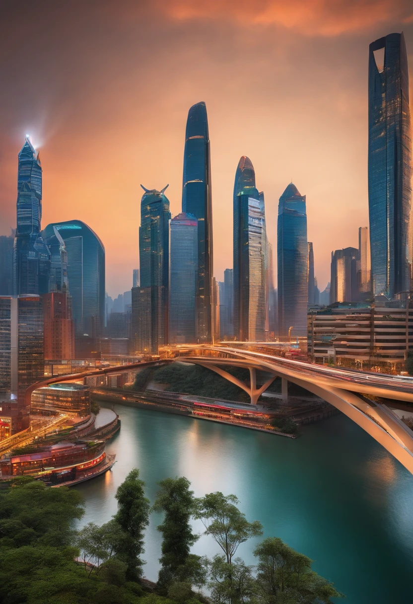 (a collage of futuristic Chongqing architecture with light rail running through buildings and hotpot meals)
best quality, 4k, ultra-detailed, HDR, studio lighting, highres:1.2, extreme detail description,
futuristic Chongqing skyscrapers, vibrant colors, bustling urban landscape, bustling cityscape,
modern light rail system, trains passing through buildings, seamless integration of transportation and architecture,
innovative architectural design, sleek and futuristic buildings, glass facades, towering structures,
reflective surfaces, contemporary urban planning, urban density, vertical city,
lively street scenes, busy pedestrians, trendy fashion, vibrant and diverse street art,
iconic landmarks, the Yangtze River, spectacular river views,
traditional and modern fusion, traditional Chinese rooftops blending with modern architecture,
neon lights illuminating the city at night, colorful and animated signs,
Chinese lanterns lining the streets, hint of tradition and celebration,
authentic hotpot restaurants, aromatic steam rising from hotpot tables,
mouthwatering Sichuan spices, a variety of fresh ingredients, rich and flavorful broth,
happy children enjoying hotpot meals, delight on their faces, curious and excited expressions,
imagining a bright future through the eyes of children.
Note: Prompt generated for Stable Diffusion. Please remove this note before using the prompt.