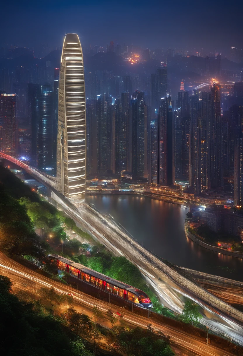 (a collage of futuristic Chongqing architecture with light rail running through buildings and hotpot meals)

best quality, 4k, ultra-detailed, HDR, studio lighting, highres:1.2, extreme detail description,
futuristic Chongqing skyscrapers, vibrant colors, bustling urban landscape, bustling cityscape,
modern light rail system, trains passing through buildings, seamless integration of transportation and architecture,
innovative architectural design, sleek and futuristic buildings, glass facades, towering structures,
reflective surfaces, contemporary urban planning, urban density, vertical city,
lively street scenes, busy pedestrians, trendy fashion, vibrant and diverse street art,
iconic landmarks, the Yangtze River, spectacular river views,
traditional and modern fusion, traditional Chinese rooftops blending with modern architecture,
neon lights illuminating the city at night, colorful and animated signs,
Chinese lanterns lining the streets, hint of tradition and celebration,
authentic hotpot restaurants, aromatic steam rising from hotpot tables,
mouthwatering Sichuan spices, a variety of fresh ingredients, rich and flavorful broth,
happy children enjoying hotpot meals, delight on their faces, curious and excited expressions,
imagining a bright future through the eyes of children.

Note: Prompt generated for Stable Diffusion. Please remove this note before using the prompt.