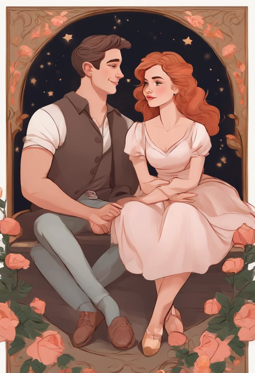 Cartoon couple everyday，The boy is a piglet，Girls are cats