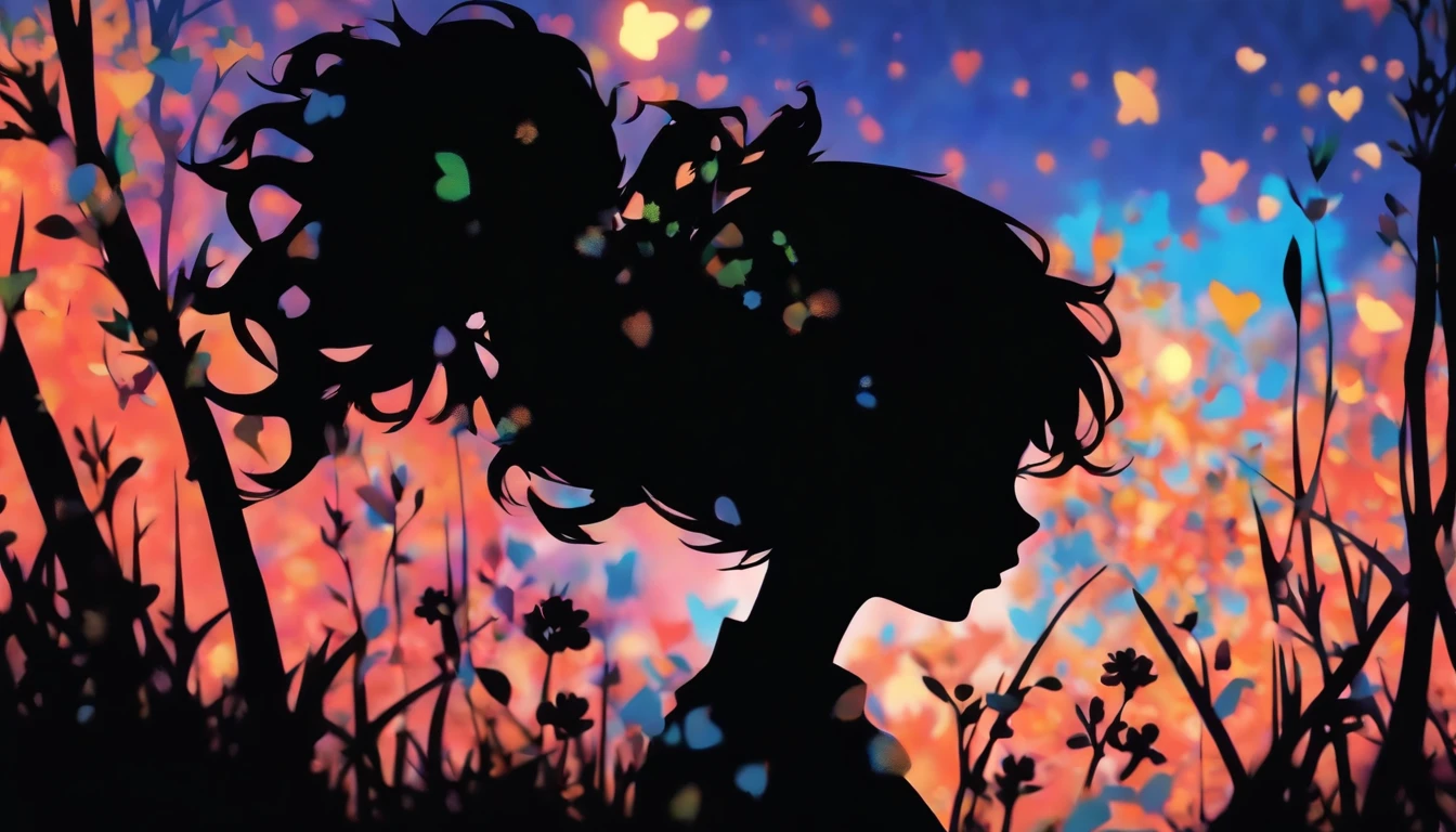 (Silhouette Art,cutouts:1.6)
(((Paper cutting art,A world where only black exists:1.3)
(Cowboy Shot),1 girl,Solo,
(Rabbit-eared girl,profile:1.2),white, Clear and beautiful face,15 Nights、lapin、Mochi
break
(Light blue moon)
Textured glass background,Arcana World