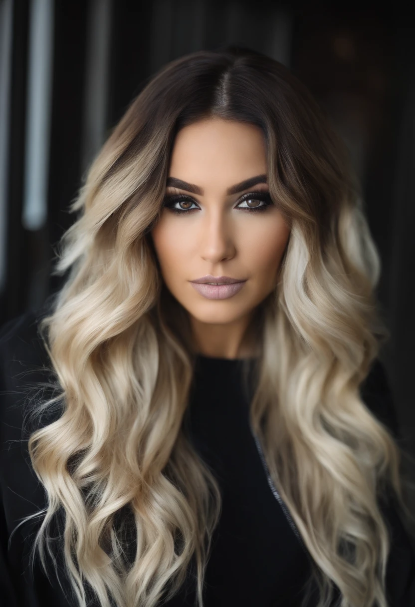 Black an blond split dye hair