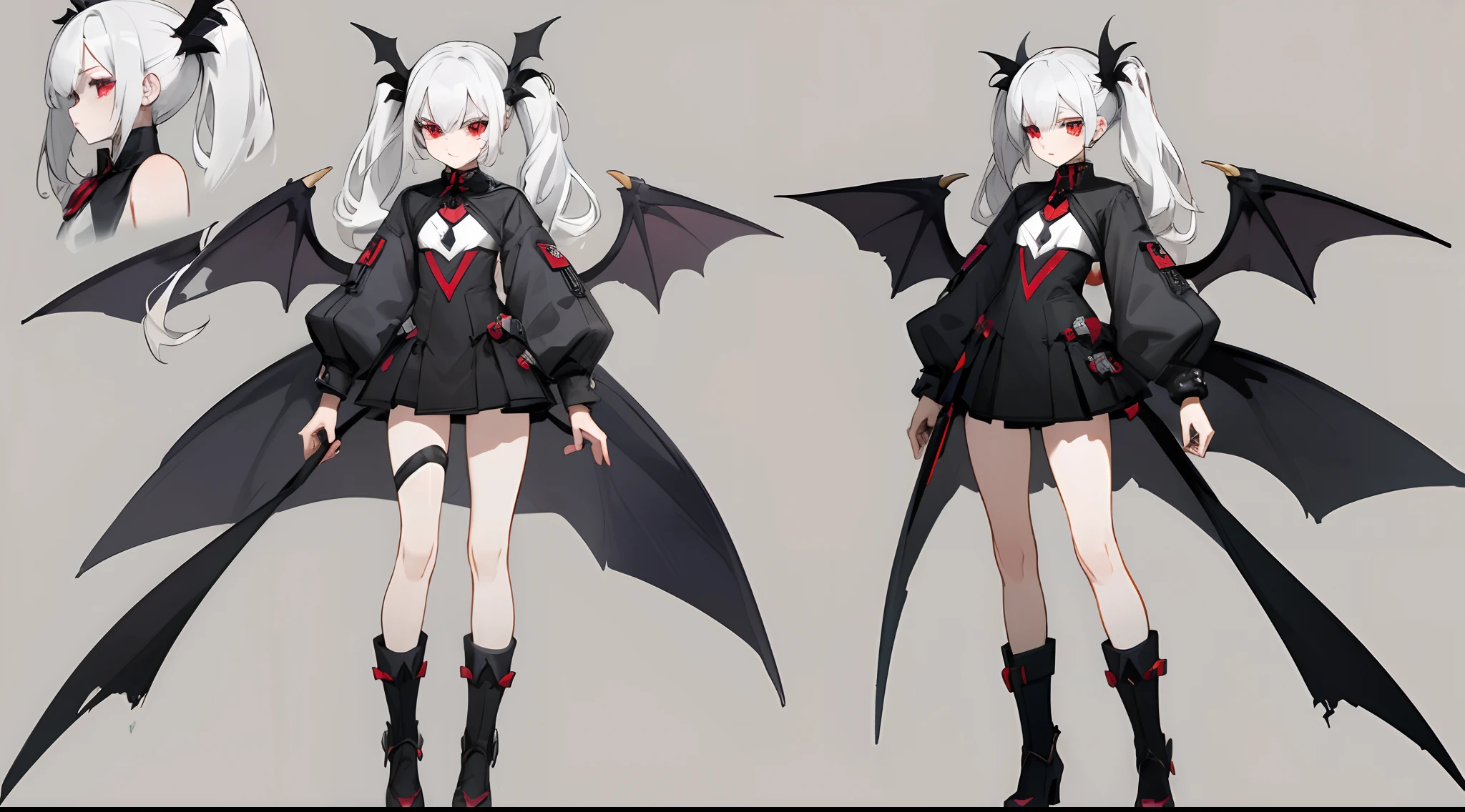 ((best quality)), ((masterpiece)), (detailed), 1girl, Character design, female, dynamic poses, long white grey hair, grey white eyes, very skinny, detailed, best quality, no accesoires around the neck, no shoes, prominent collarbones, skinny arms, flat stomach, visible hip bones, full body, blank white background, plain background, white background, red and white clothing, Bloodborne inspired, occult aesthetic, occult, detailed and intricate steampunk and detailed gothic, NSFW, Very dramatic and cinematic lighting, cosmic horror, grim-dark, side-lighting, perfect face, NSFW, Fluttering lace flared long knee length dress with frilly petticoats, knee length dress, pleated petticoats, petticoats gothic, complex lace boots, side-lighting, gothic aesthetic, wielding a mighty sword with mechanical components, mandalas, small breasts, a fairy, various different types of insect wings, NSFW, full body, whole body, body, plain background, white background, blank background, no background, white background NSFW, chains, full body, whole body, head-to-toe NSFW