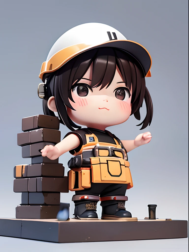 人物: 10 year old boy, Short brown hair, Black eyes, helmet on,Wearing a construction worker's uniform,Lively posture,Different angles, Different Perspectives, Fantastic ladybug style, There are decorations,Steel blocks, iron blocks、Steel decoration,gear wheel,White background -- 3:2, Character styling,Pop Mart's super cute little boy IP, A chubby face, Chinese style, full bodyesbian, Clean background, Studio light, Hyper-detailing,。.。.3D, c4dblender,OC renderer, Ultra HD,。.。.3d rendered model, a blind box toy, Smooth and delicate, Clean background,。.。.a 3D render, Extreme detail, 8K, Extreme clarity, High sharpening, Ray tracing, particle fx, Studio lighting, The Rembrandt effect, HD quality, High-definition color contrast