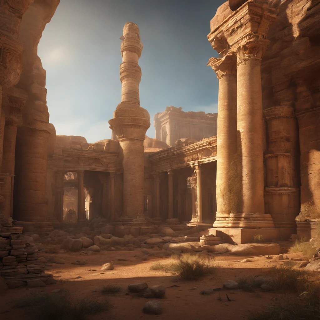 (Best quality,masterpeace),(hyperdetailed colourful),
A post-apocalyptic wasteland，Ruins of a once great civilization
,Perfectcomposition, Best Fair, (Golden ratio:1.2)
, hdr, Dramatic,Cinematic lighting, trending on artstationh,trending on CGSociety, profesional photo,huge detail,