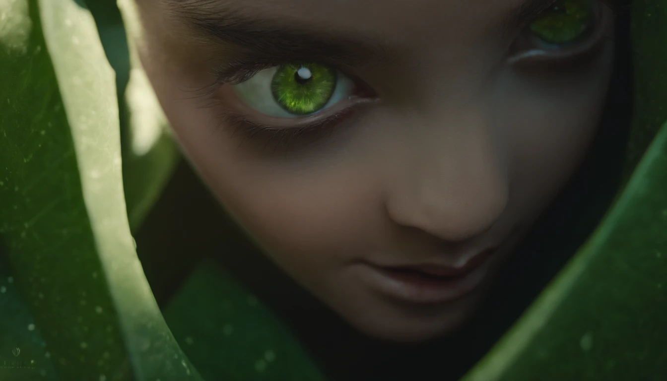 The head of the triangle，The eyes are large，（Pupil green），With your mouth open，The whole body is hairless，shiny skin，Ultra photo realsisim, 8K