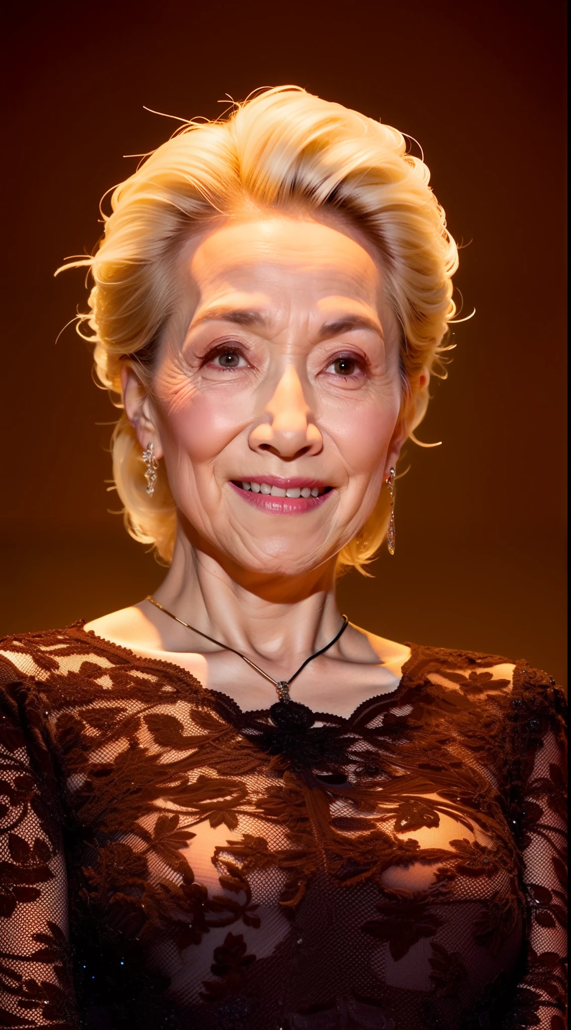 sharp, A MILF, politician, A sexy, 80years old, Upper body close-up, Fancy makeup,