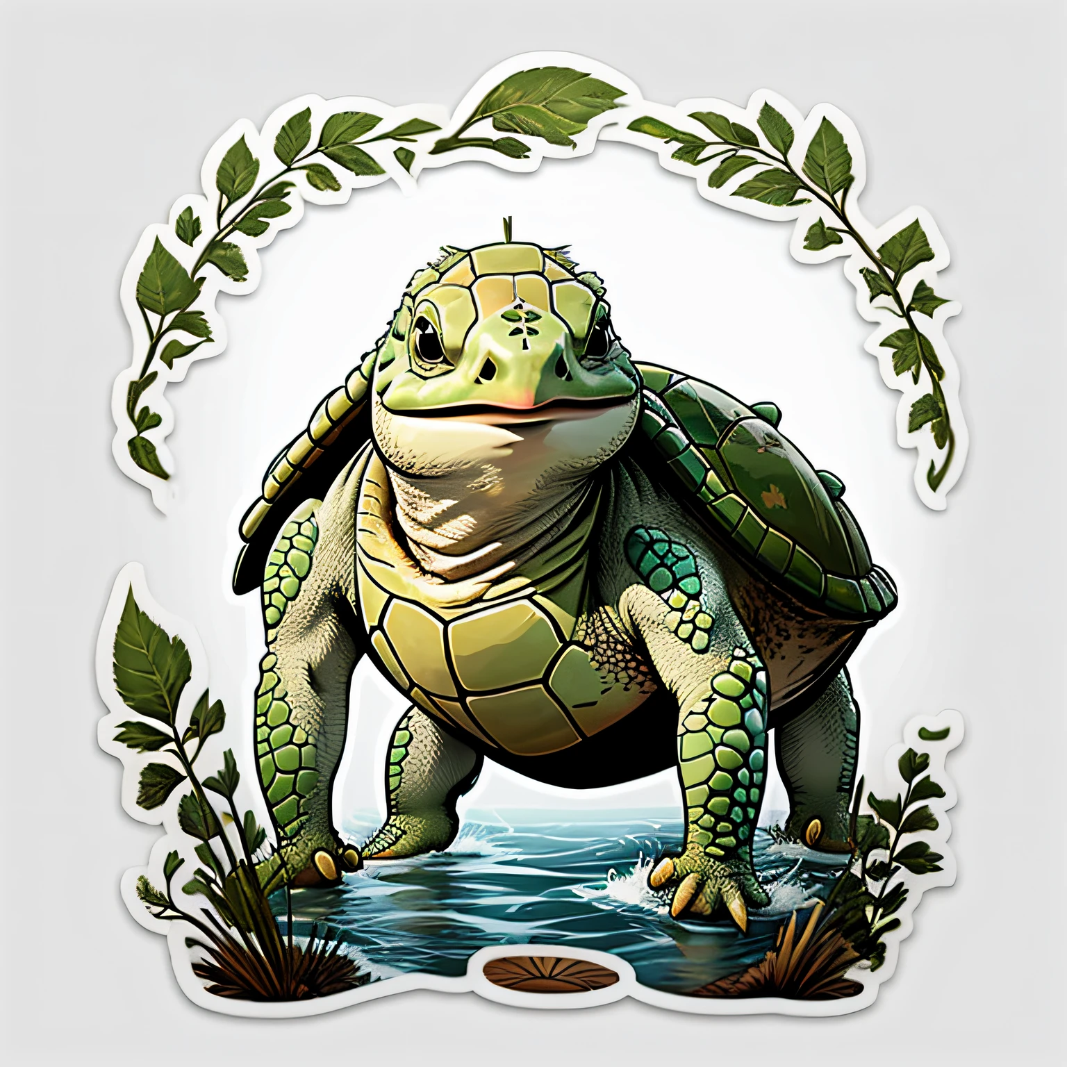 sticker, tortugas, simple, fondo blanco, lindo