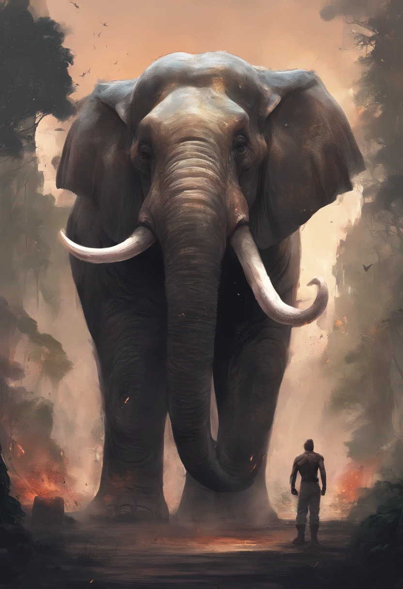 NSFW, ANTHROPHOMORPIC ELEPHANT, HUGE, MUSCULAR, HEAVY, STRONG, HUGE BALLS, HUGE ELEPHANT COCK, HUGE ELEPHANT, ORGASM, CUM KAIJU
