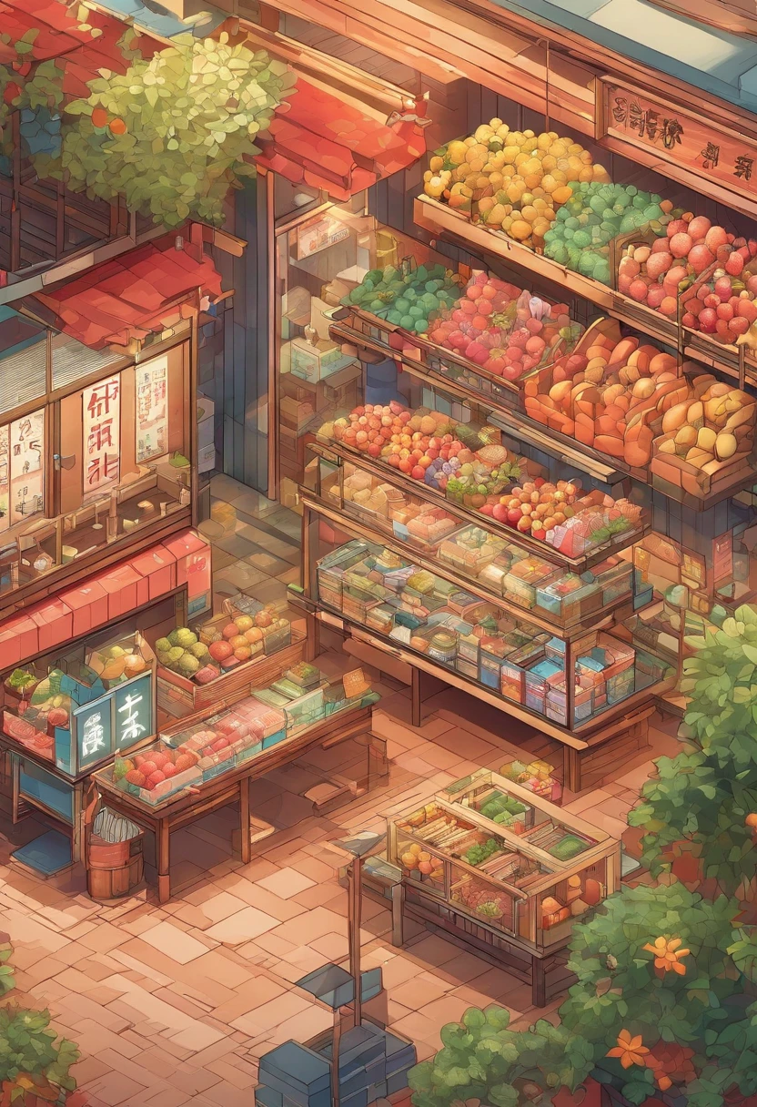 Small Japanese fruit shop, cellshading
