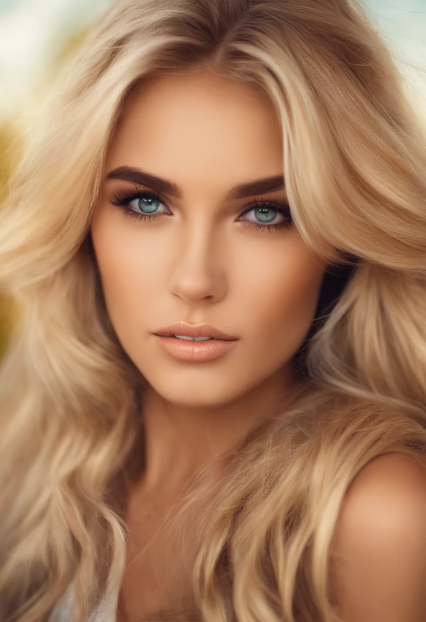 blonde hair brown eyes girl